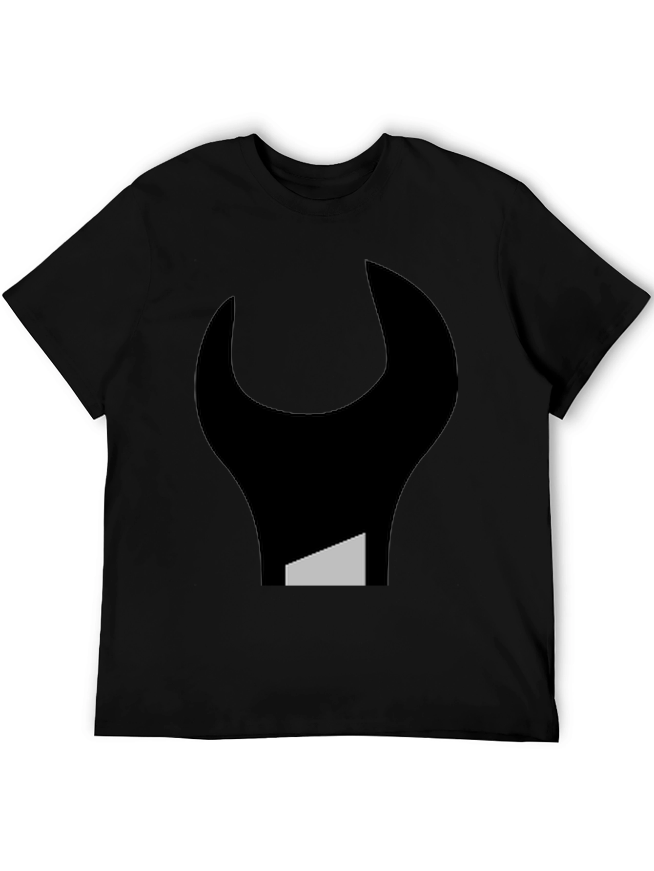 Black Abstract Wrench Graphic Tee - Black Unisex T-Shirt view 5