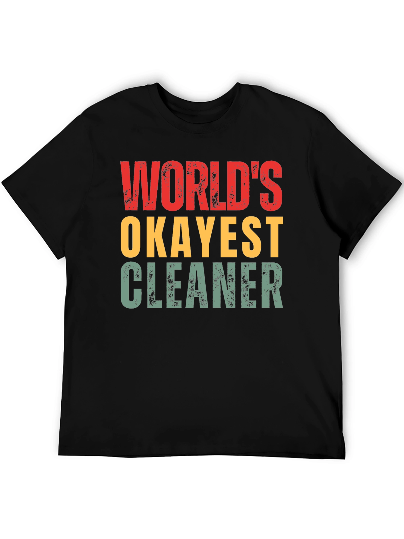 Black World's Okayest Cleaner T-Shirt Funny Gift view 5