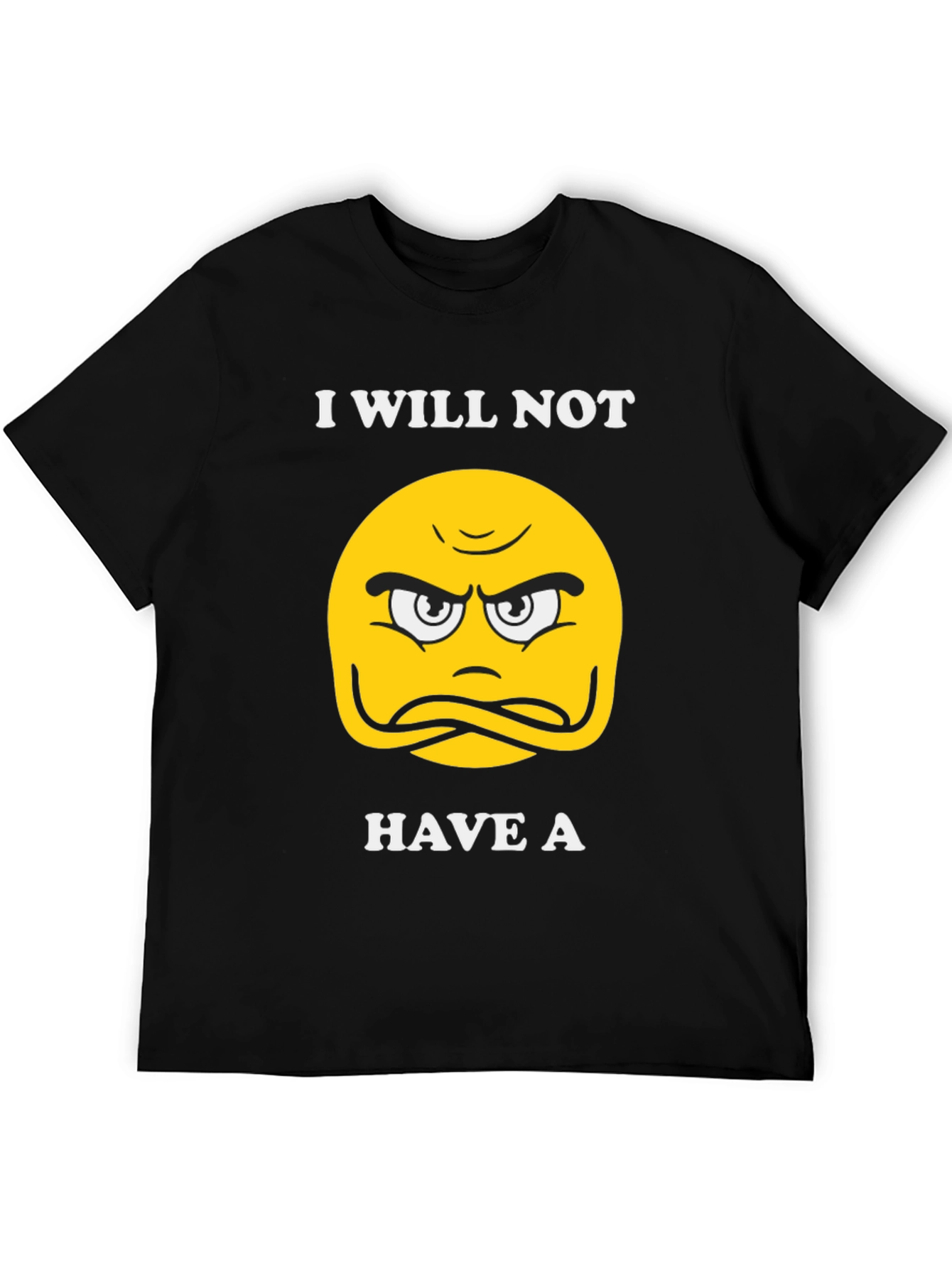 Black Grumpy Emoji T-Shirt view 5