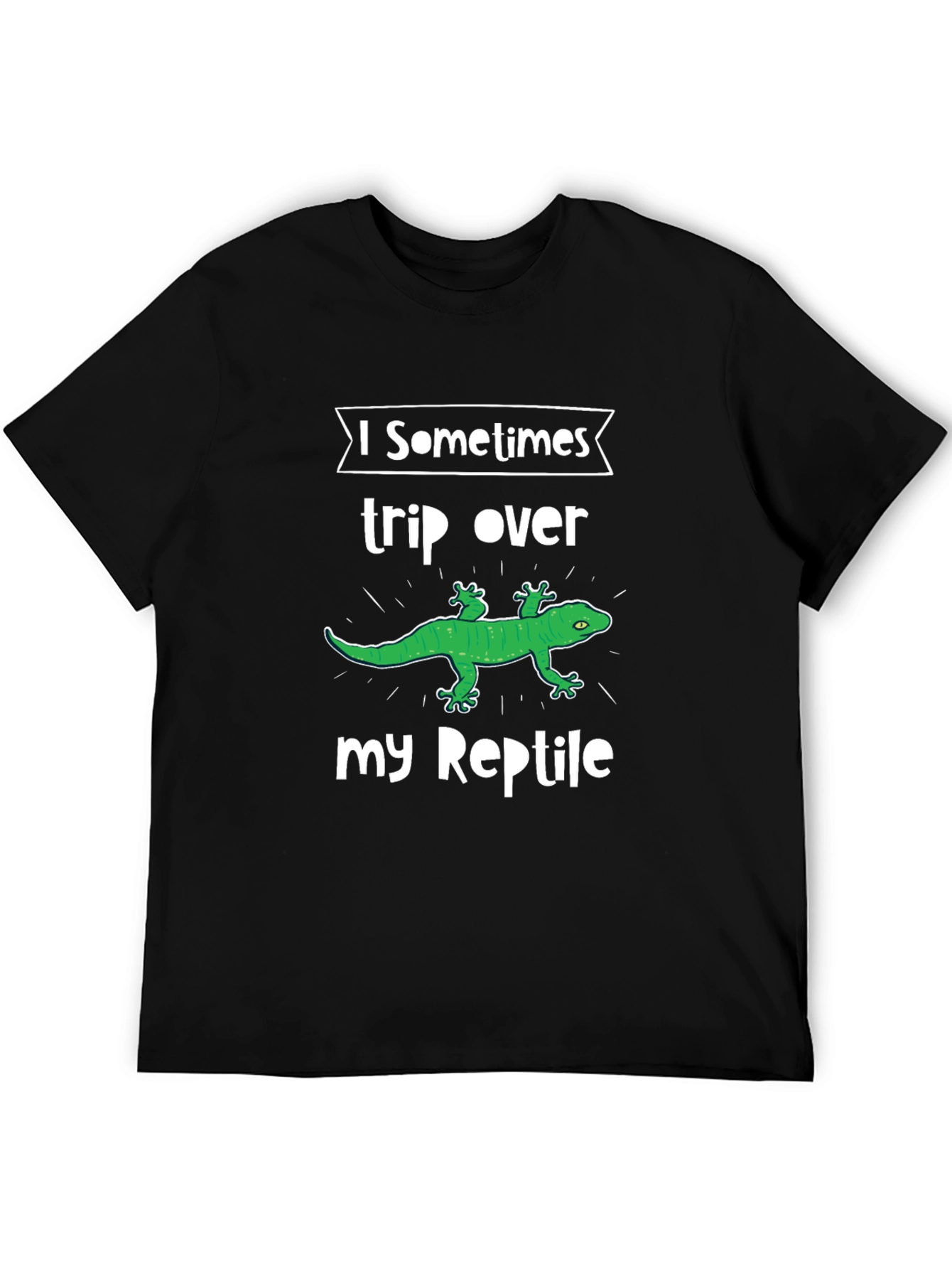 Black Reptile Lover T-Shirt: I Trip Over My Reptile Funny Pet Owner Tee view 5