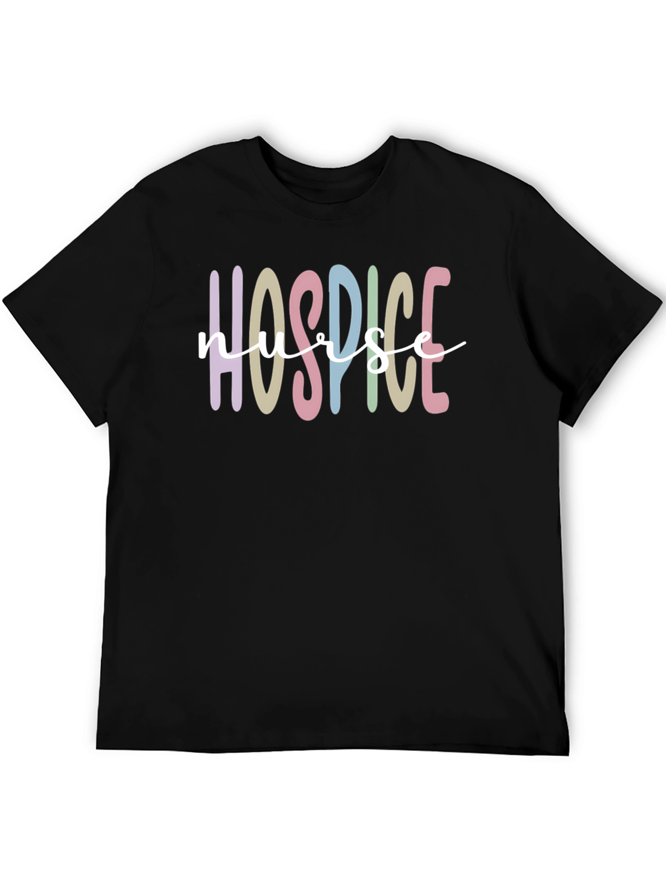 Black Hospice Nurse T-Shirt Black Cotton Blend view 5