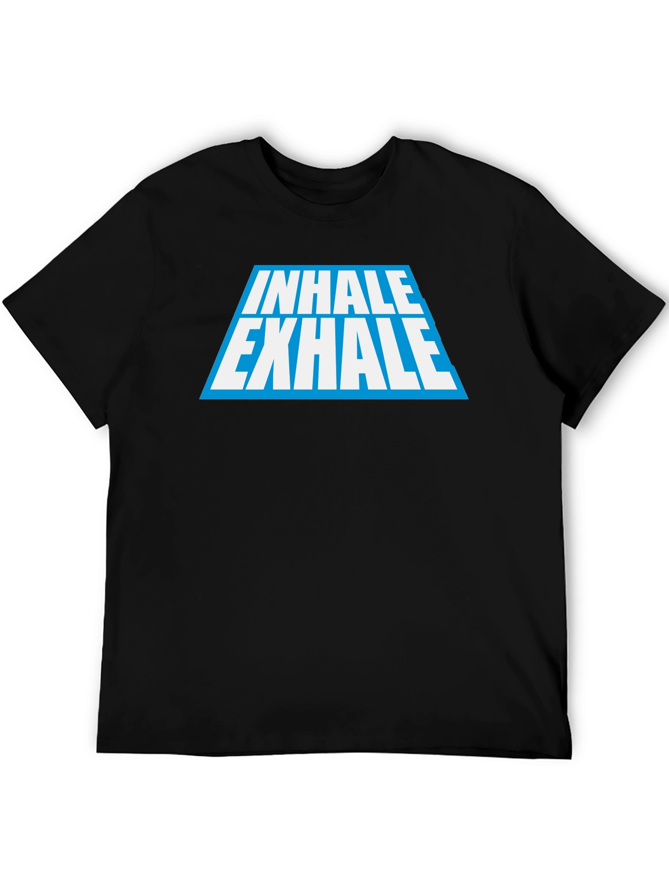 Black Inhale Exhale Graphic Tee - Black Cotton Blend view 5