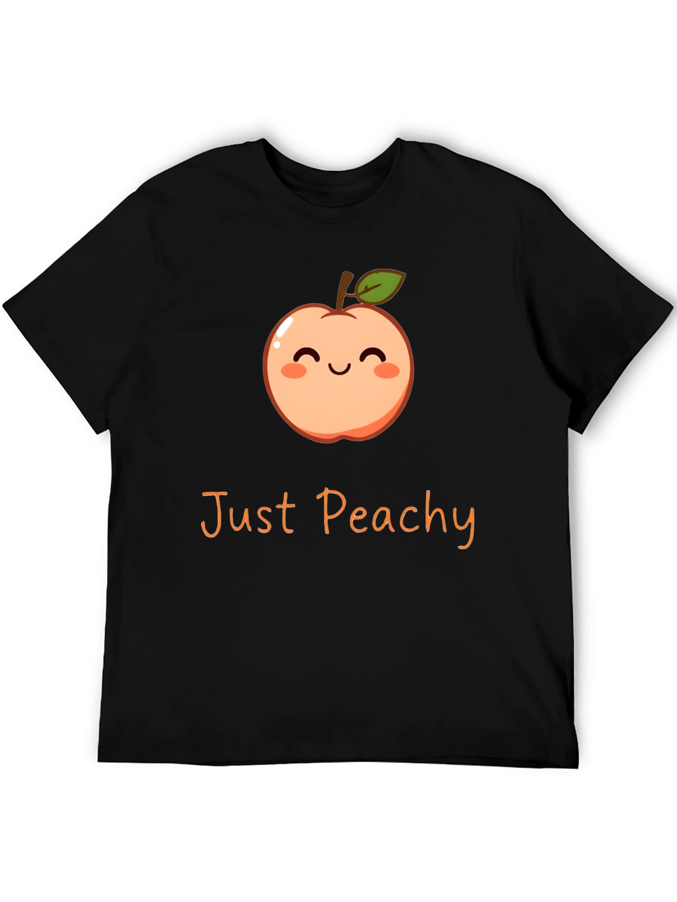 Black Just Peachy Graphic Tee - Cute Fruit T-Shirt view 5
