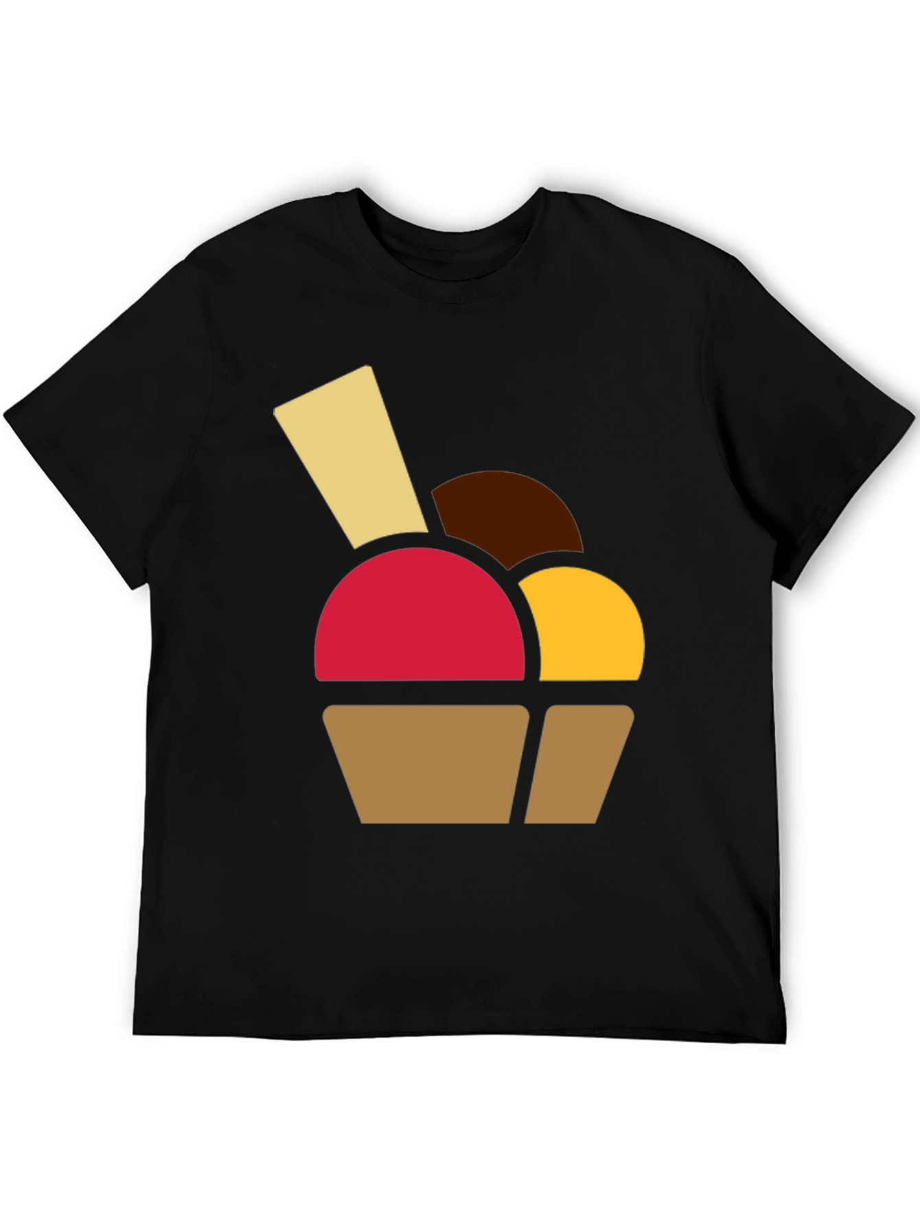 Black Fun Dessert Graphic Tee - Casual Black T-Shirt view 5