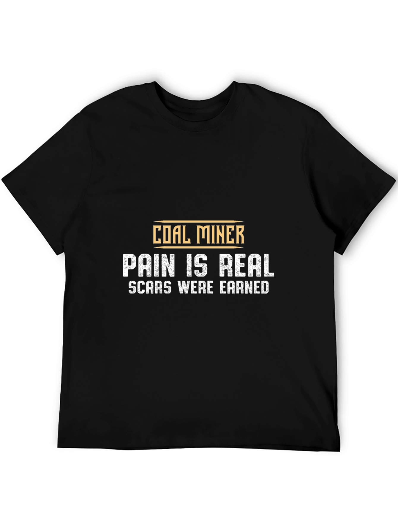Black Coal Miner Pain is Real Graphic T-Shirt view 5