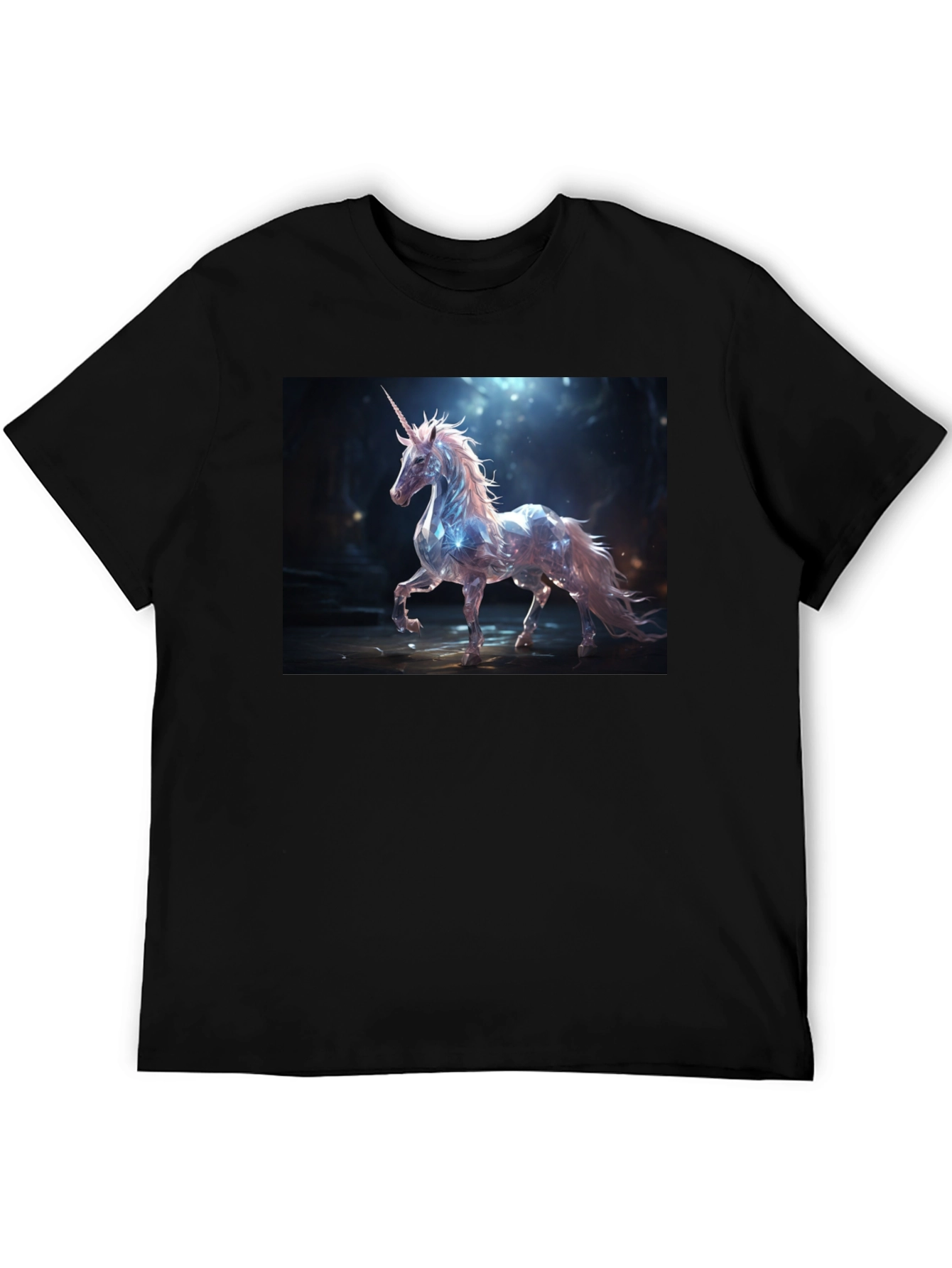 Black Mystical Unicorn Graphic Tee - Black view 5