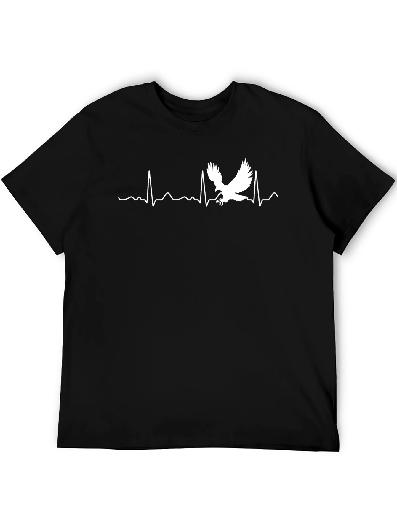 Black Eagle Heartbeat Graphic T-Shirt - Black view 5
