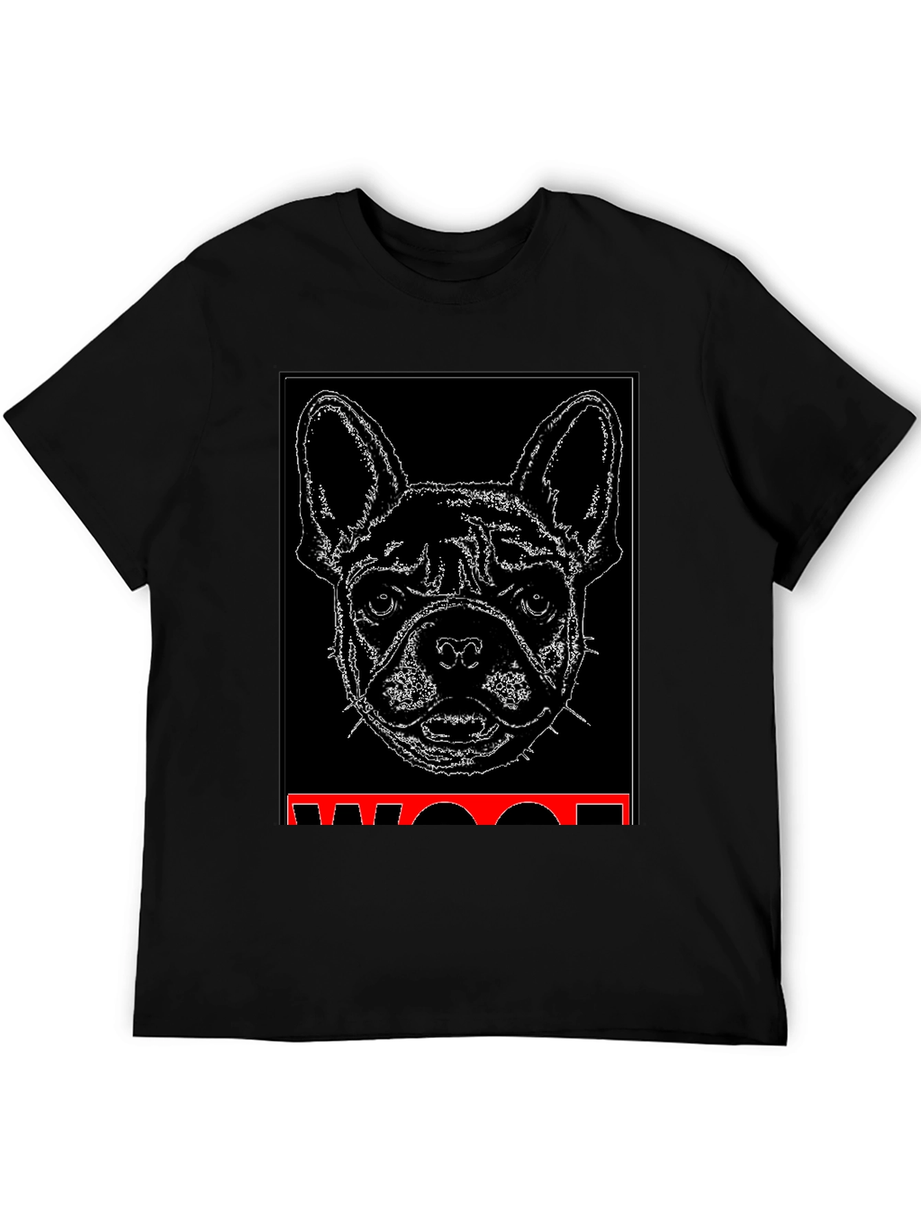 Black Woof Dog Graphic Black T-Shirt view 5