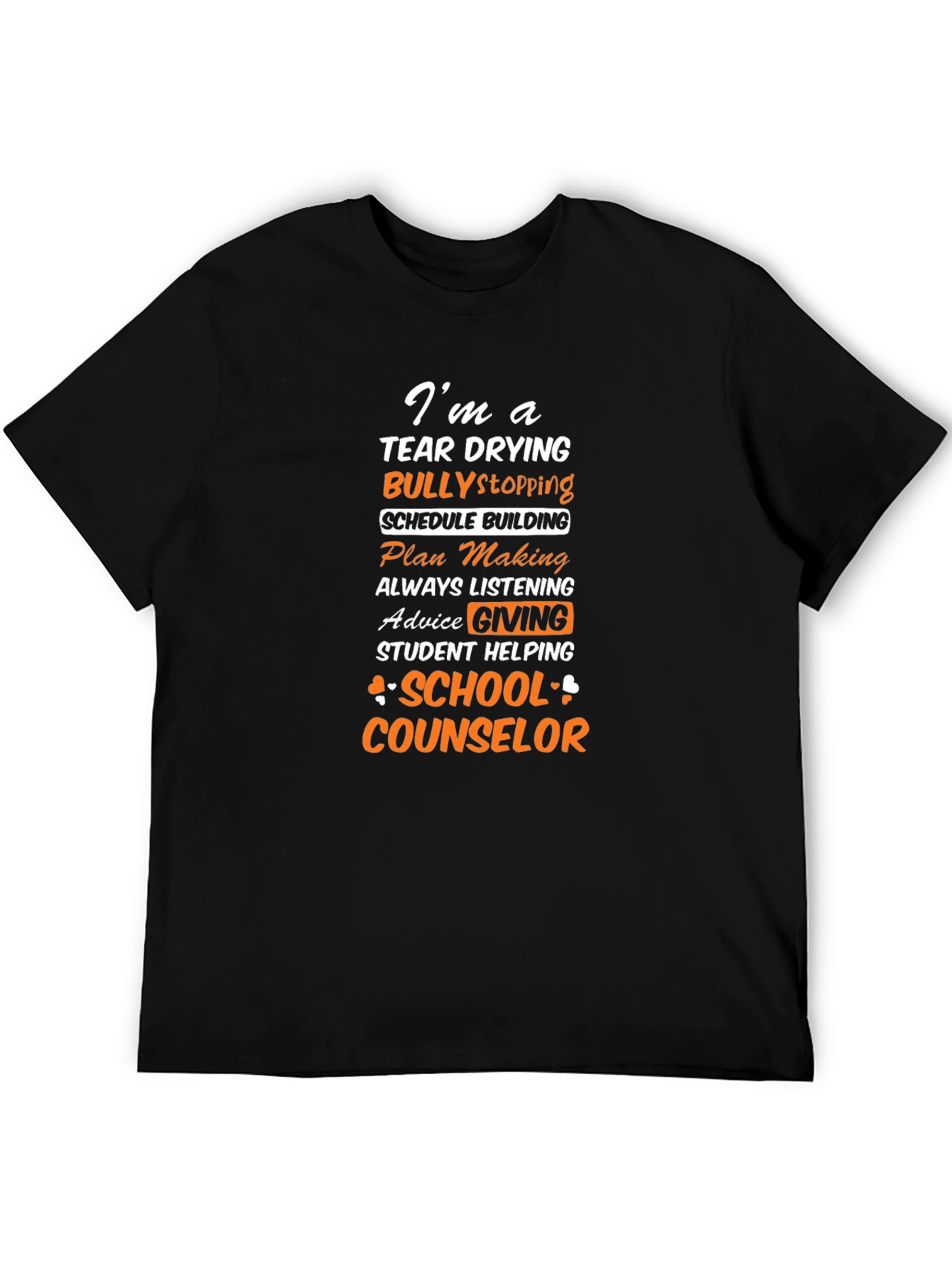 Black School Counselor T-Shirt Tear Drying Bully Stopping view 5