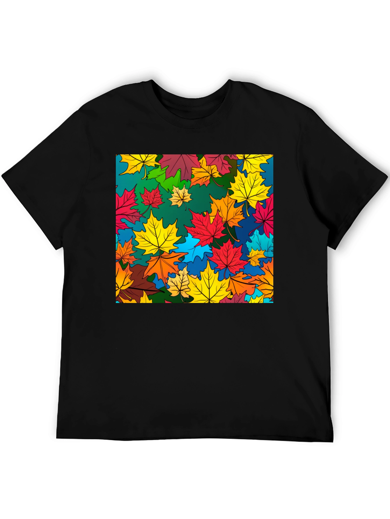 Black Autumn Leaves Graphic Tee - Stylish Nature Design view 5