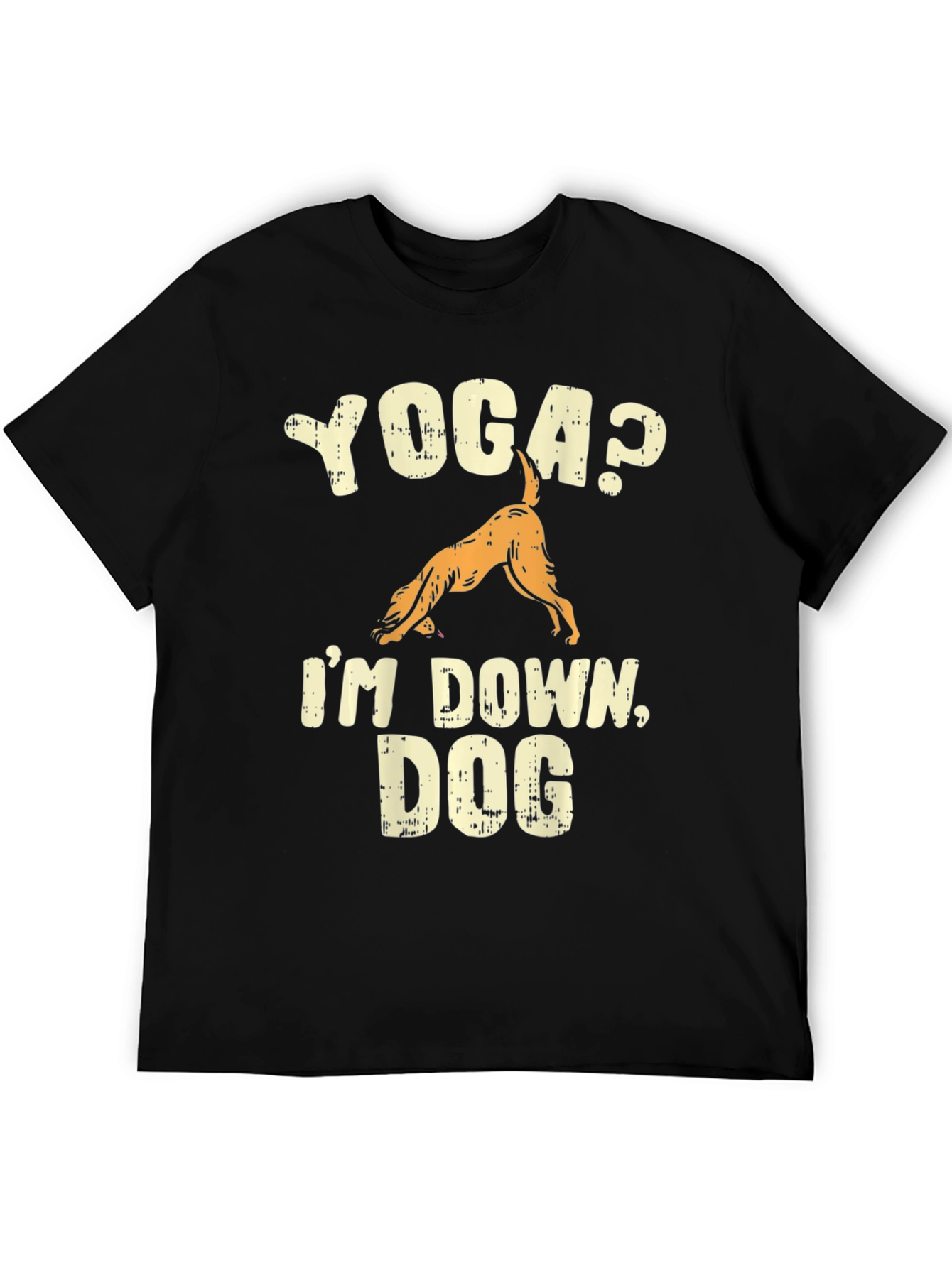 Black Yoga Dog T-Shirt - Downward Dog Pose Funny Tee view 5