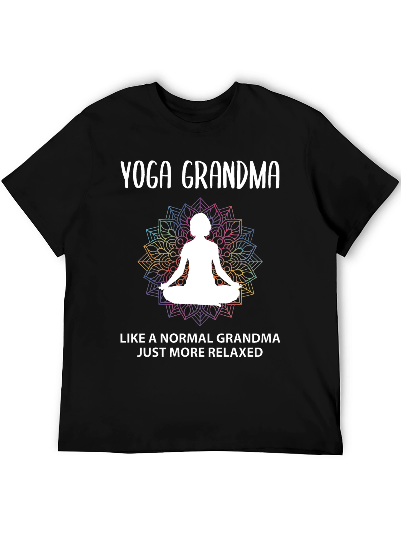 Black Yoga Grandma T-Shirt - Relaxed & Fun view 5