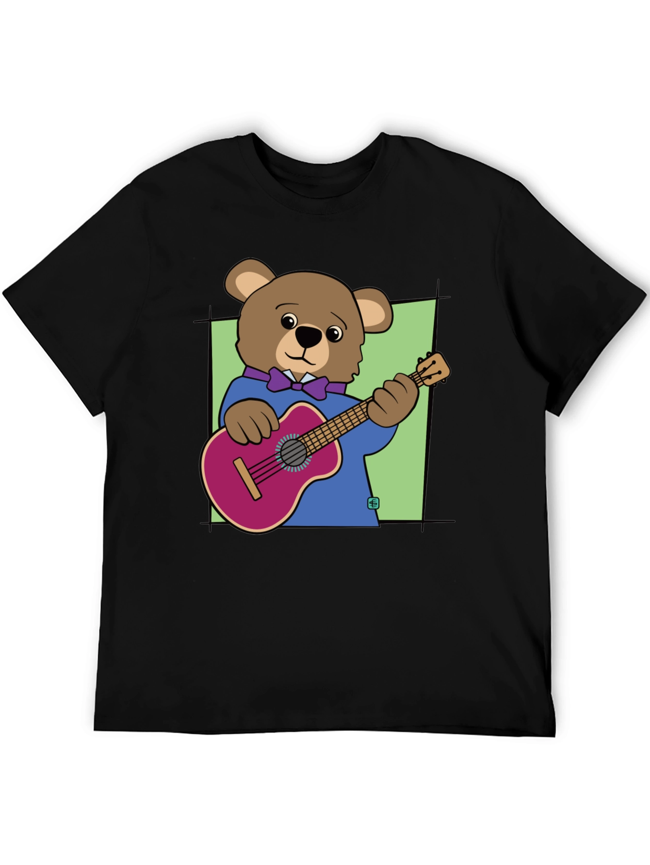 Black Bear Playing Guitar Graphic Tee - Cool Musician T-Shirt view 5