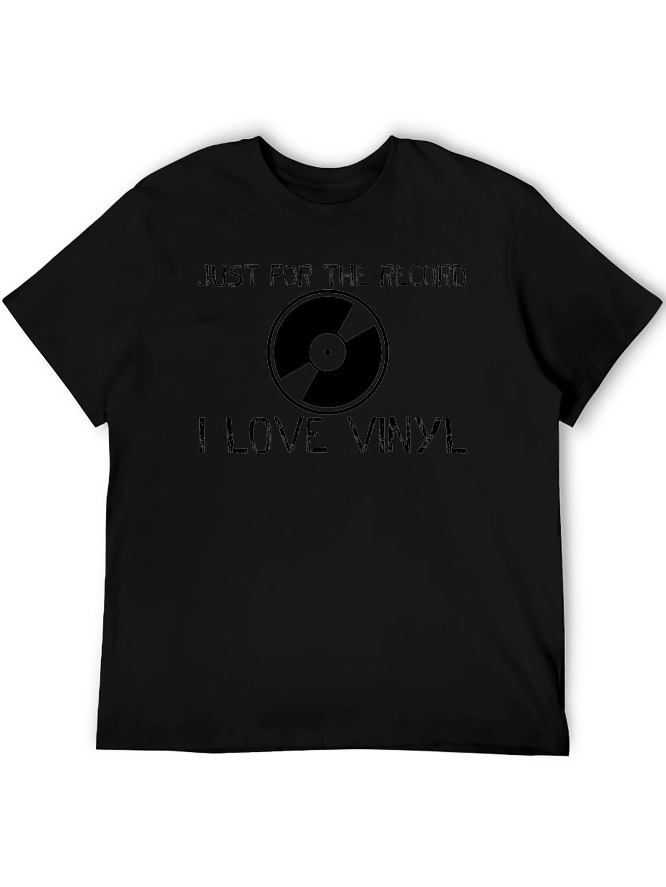 Black Just For The Record I Love Vinyl T-Shirt view 5