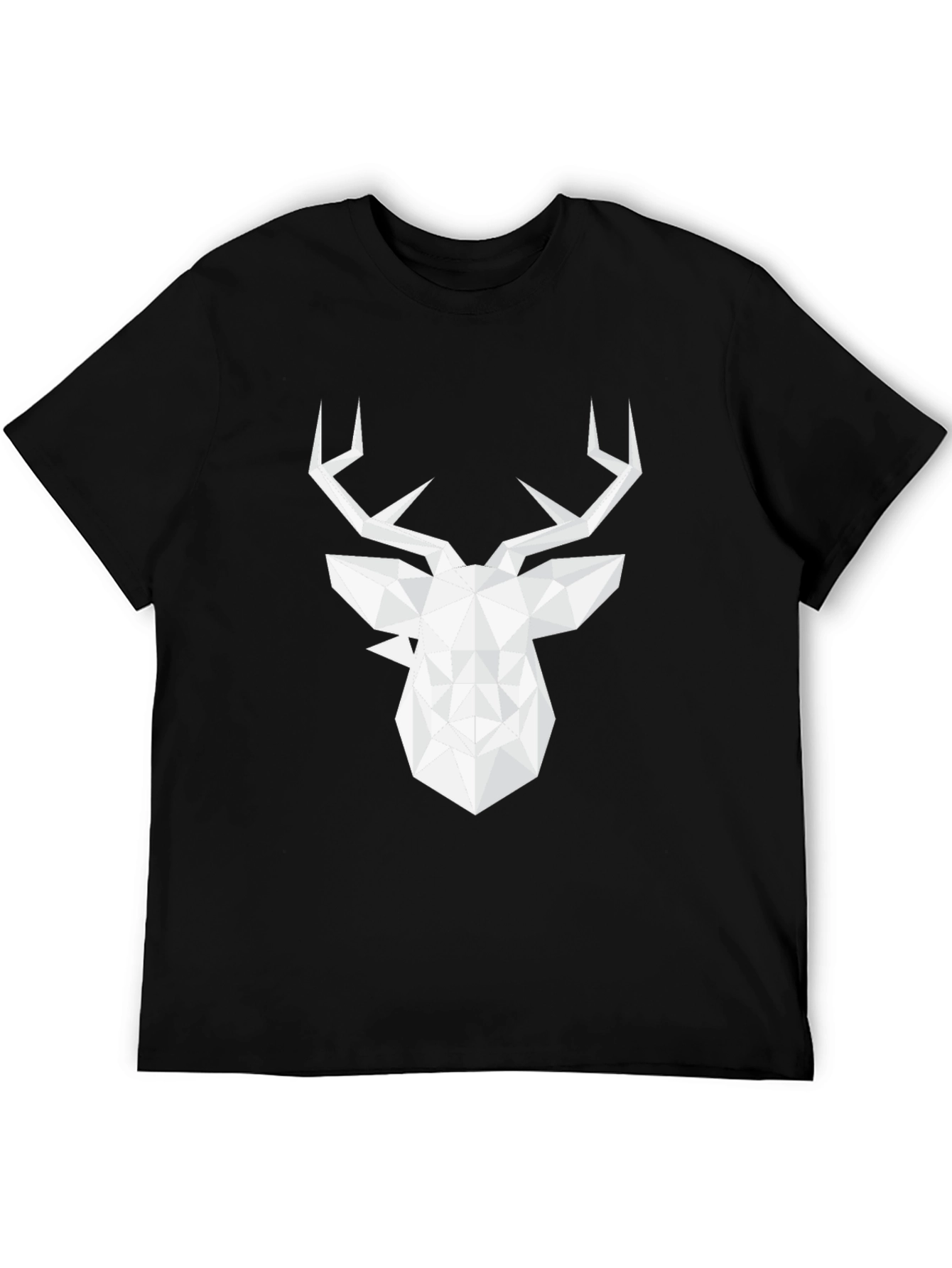 Black Geometric Deer Graphic Tee - Modern Style view 5