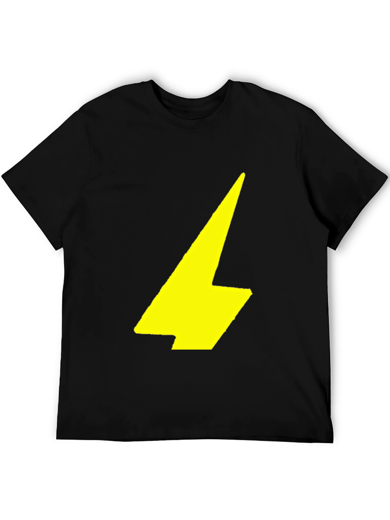 Black Black T-Shirt with Yellow Lightning Bolt Graphic view 5