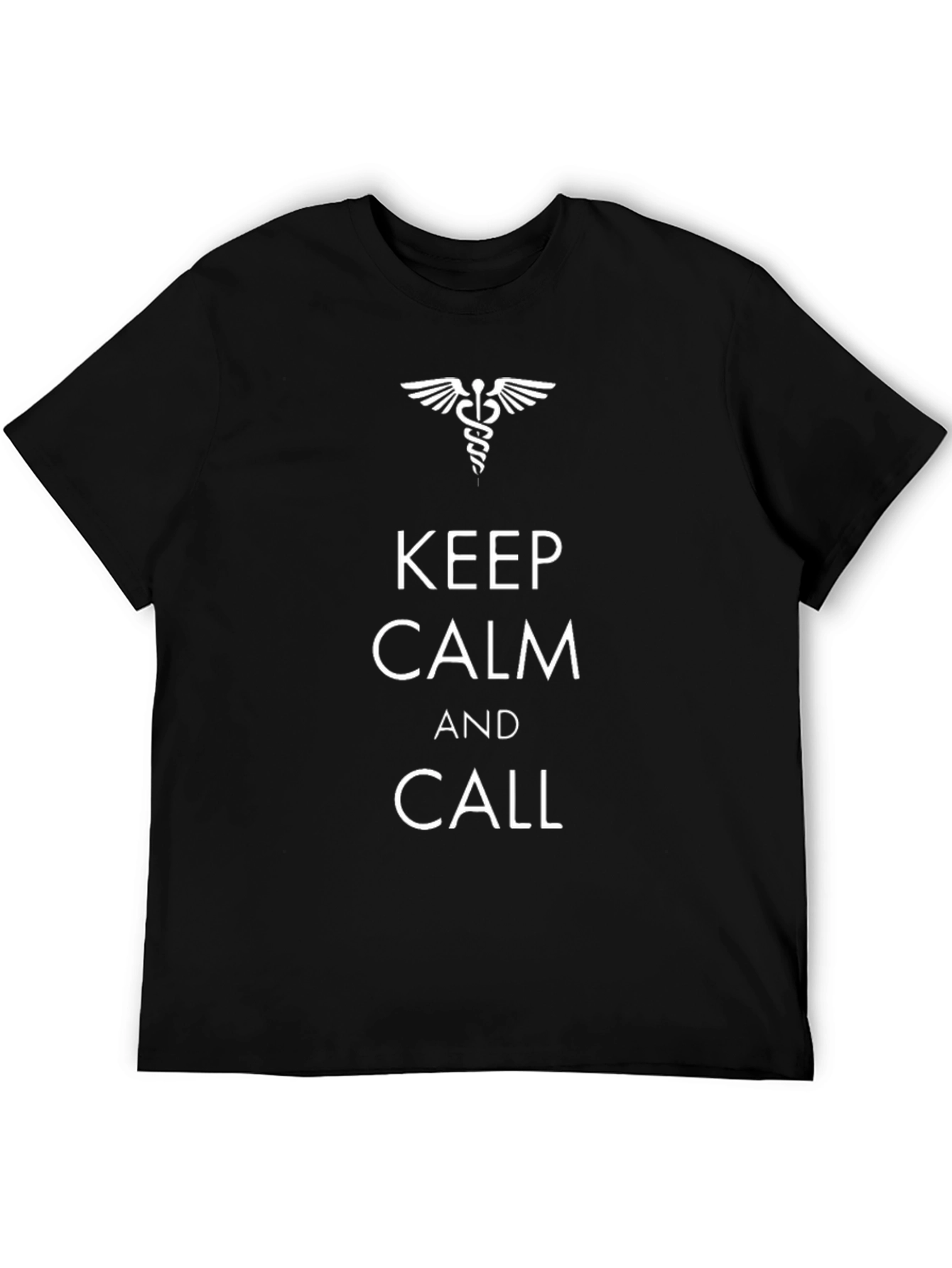 Black Keep Calm and Call Black T-Shirt view 5