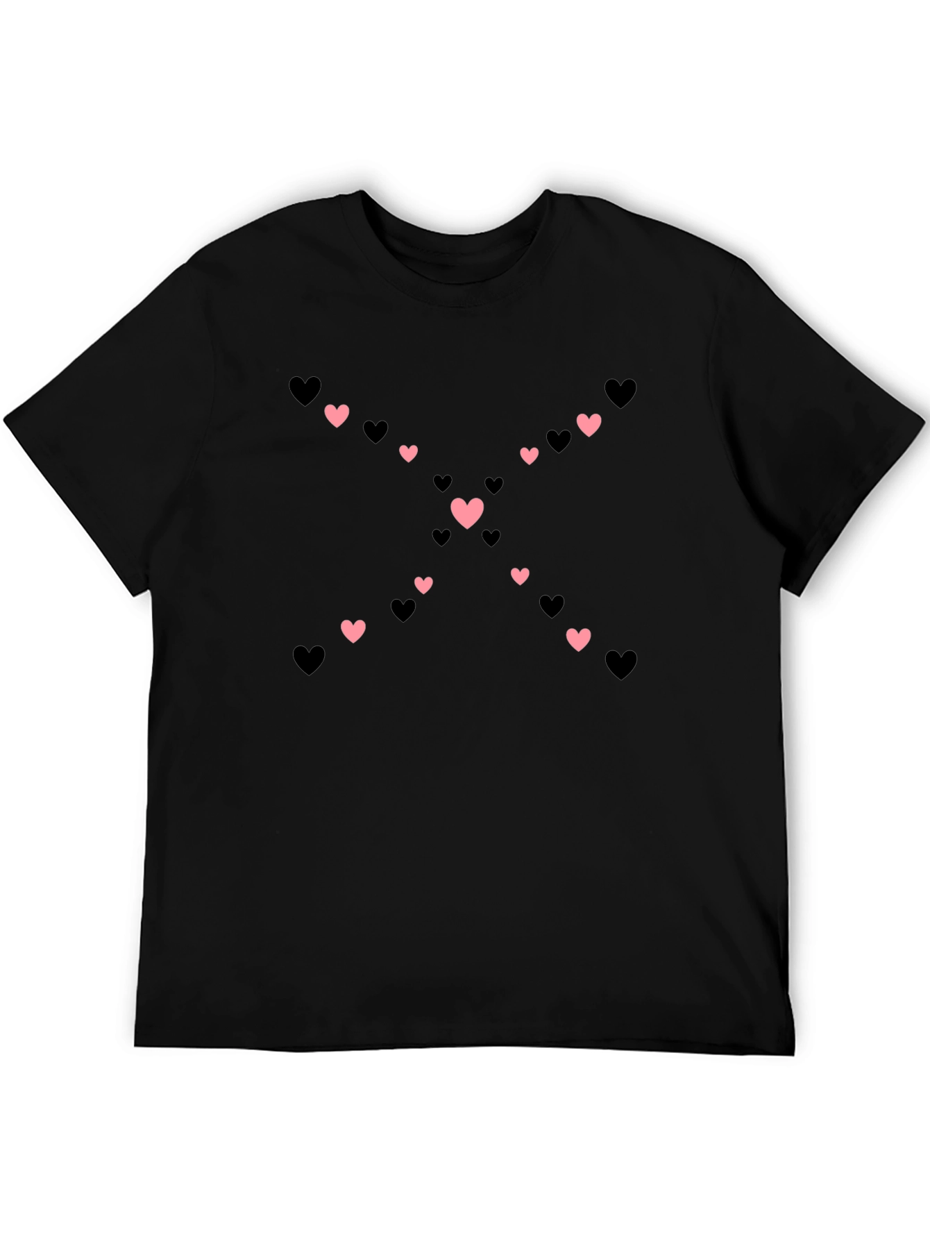 Black Heart Cross T-Shirt - Black Crew Neck Tee view 5