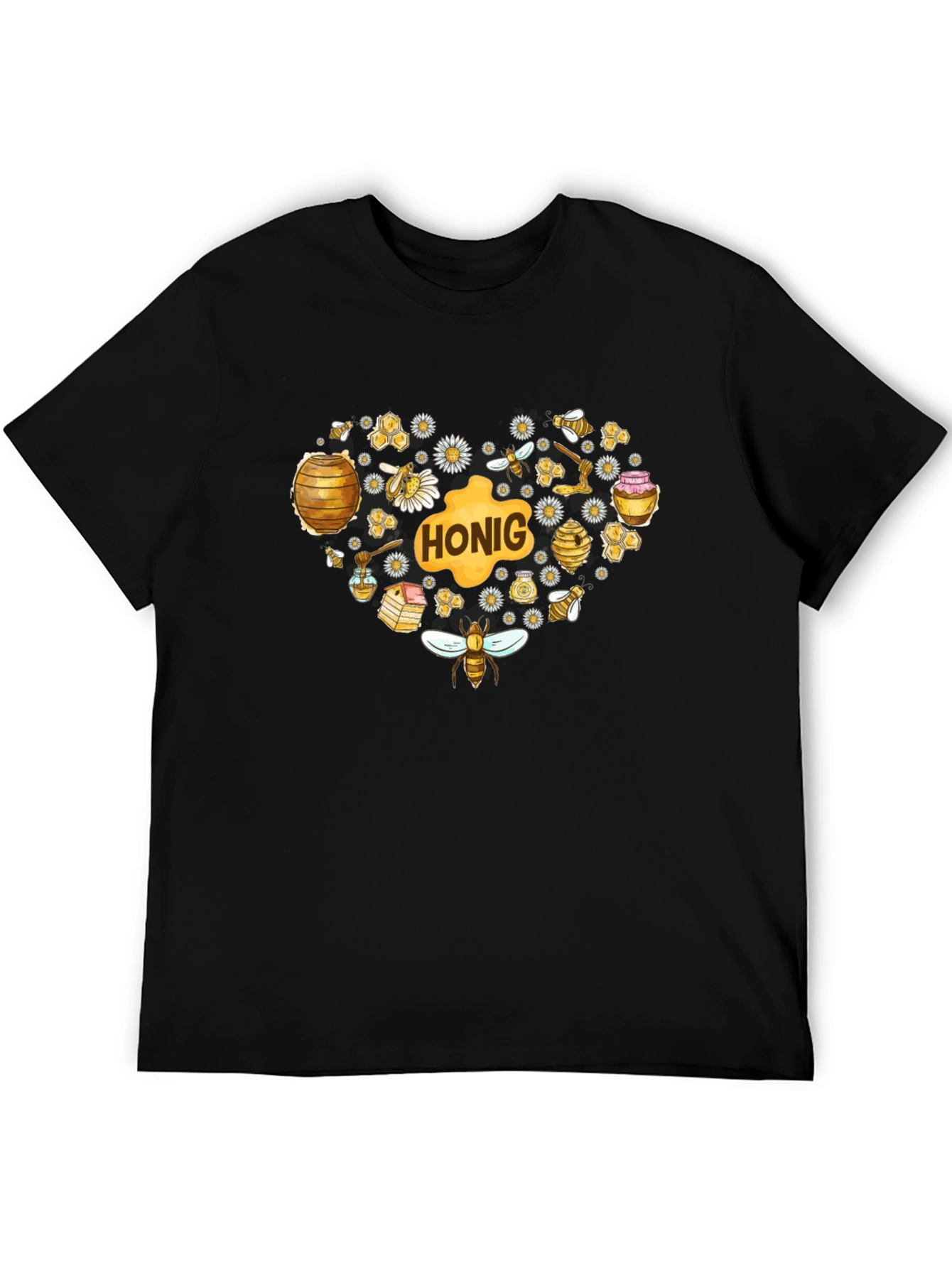 Black Honey Heart Graphic Tee - Black T-Shirt view 5