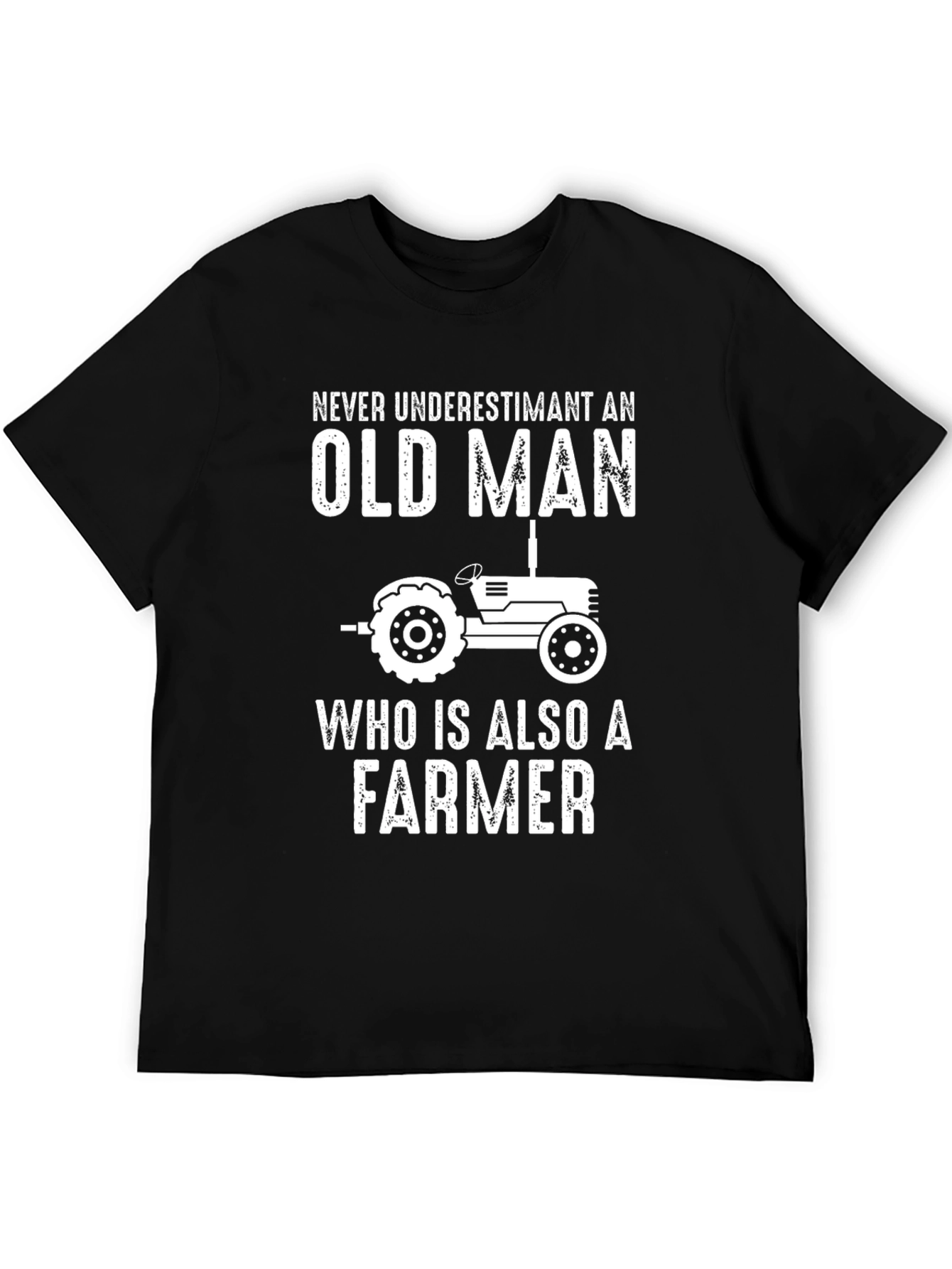 Black Never Underestimate Old Man Farmer T-Shirt view 5