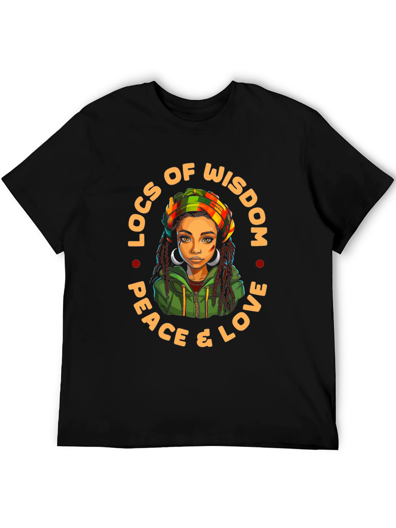 Black Locs of Wisdom T-Shirt: Peace & Love Tee view 5