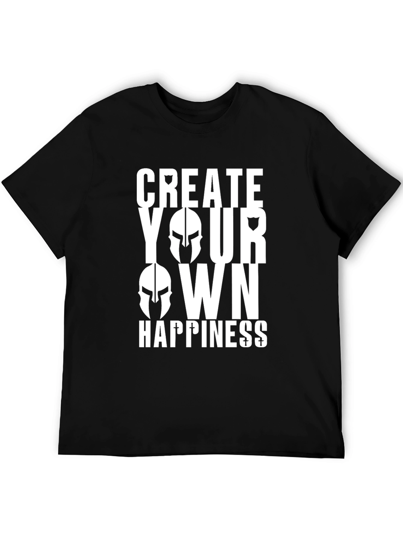 Black Create Your Own Happiness Graphic Tee - Black view 5