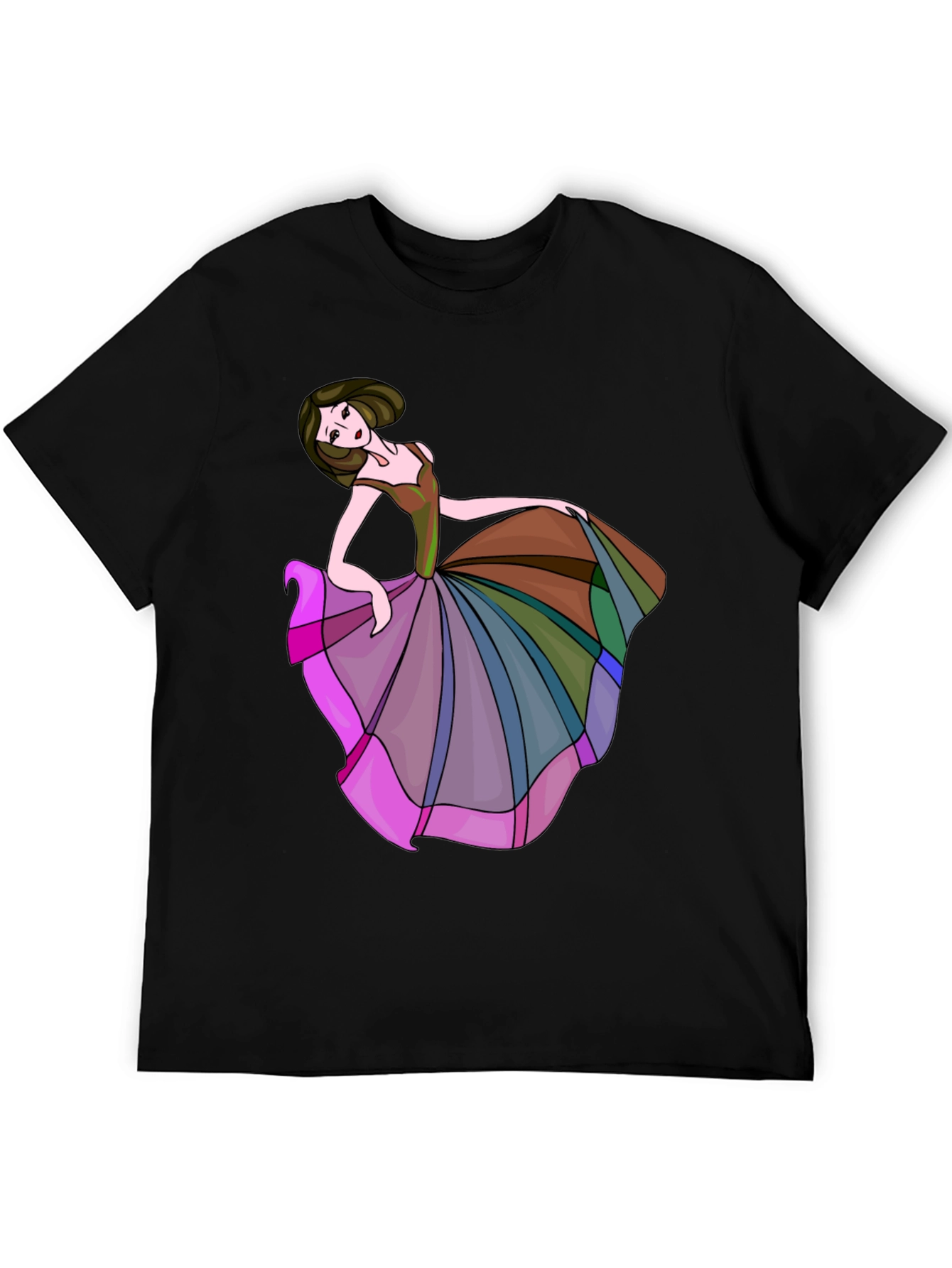 Black Artistic Dancer Graphic T-Shirt view 5