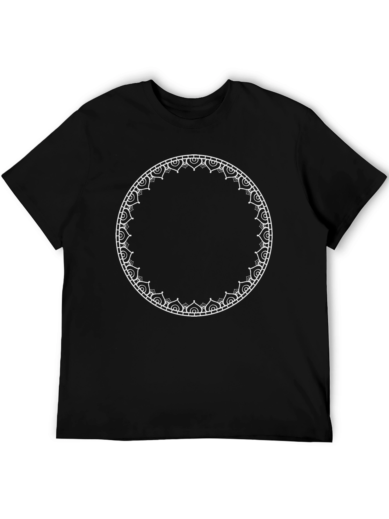 Black Black Tee with Mandala Circle Graphic view 5