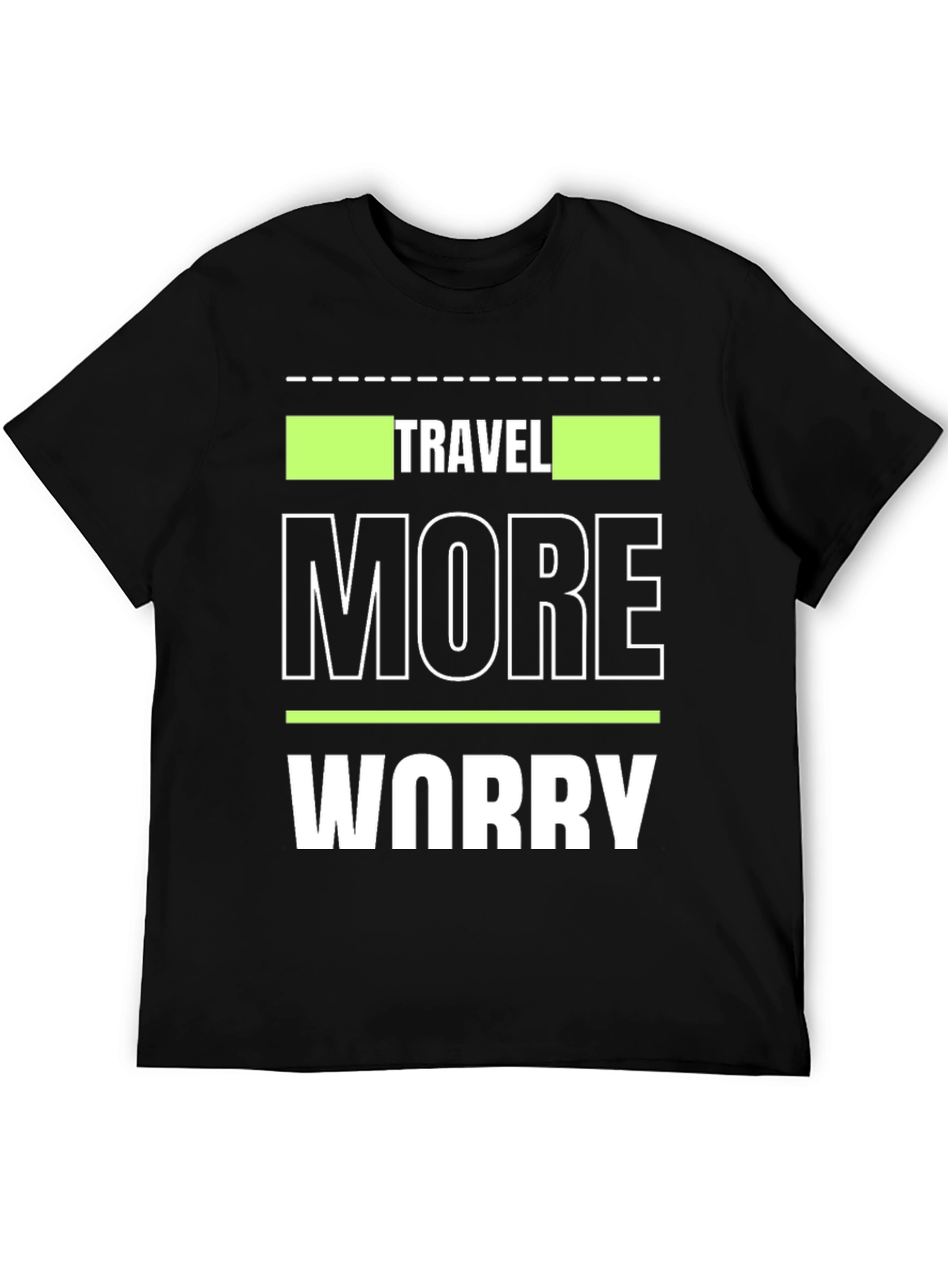 Black Travel More Worry Less Graphic Tee - Black Cotton T-Shirt view 5