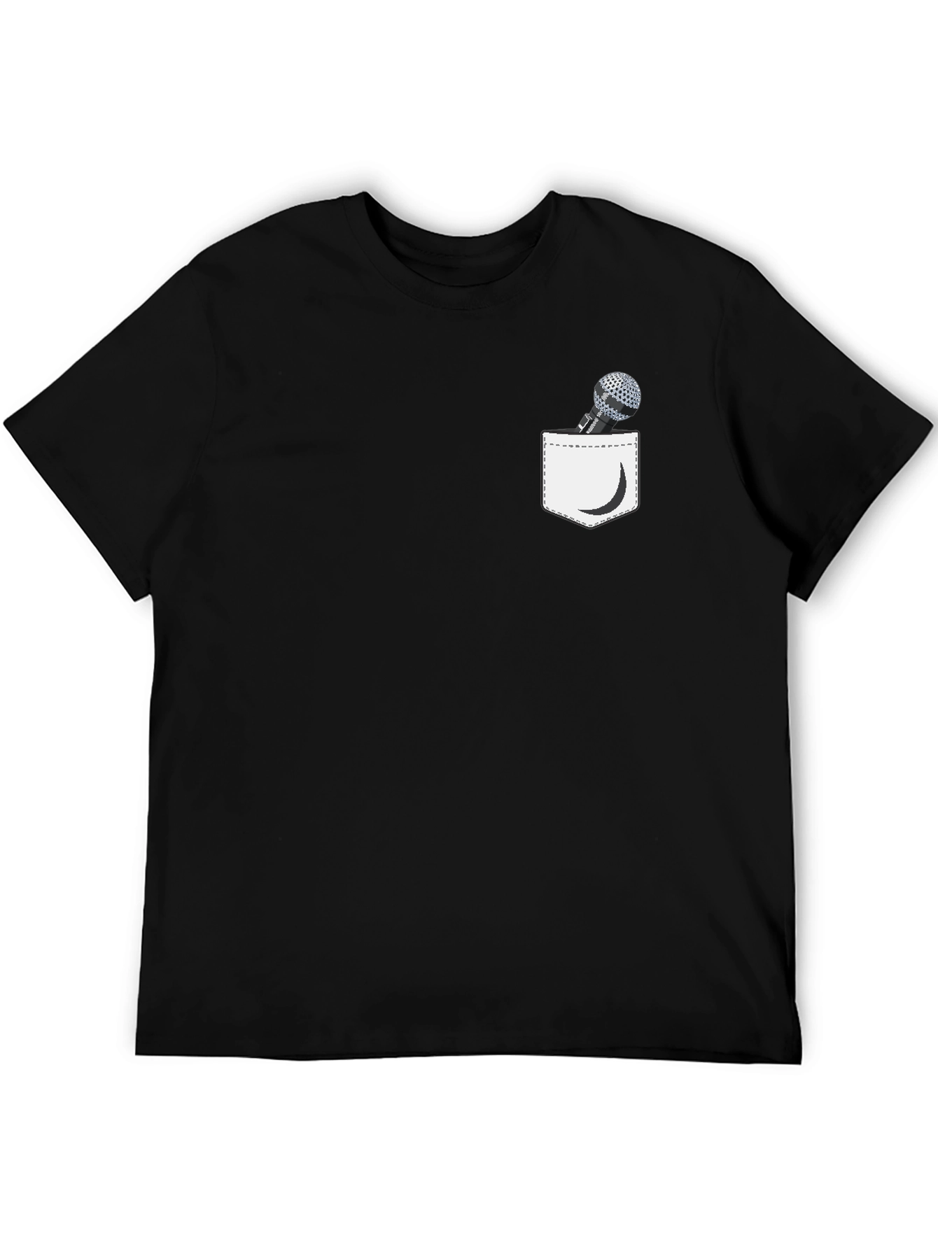 Black Microphone Pocket Graphic Tee - Black view 5