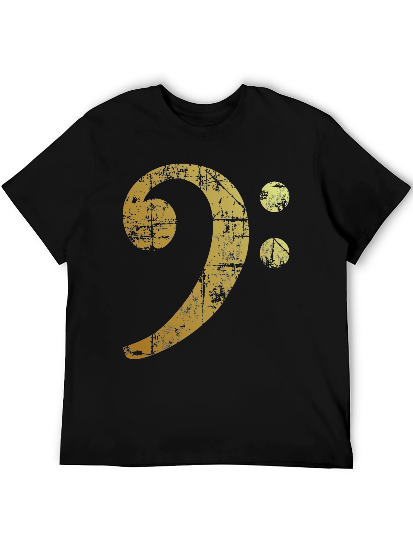 Black Vintage Bass Clef Graphic T-Shirt view 5
