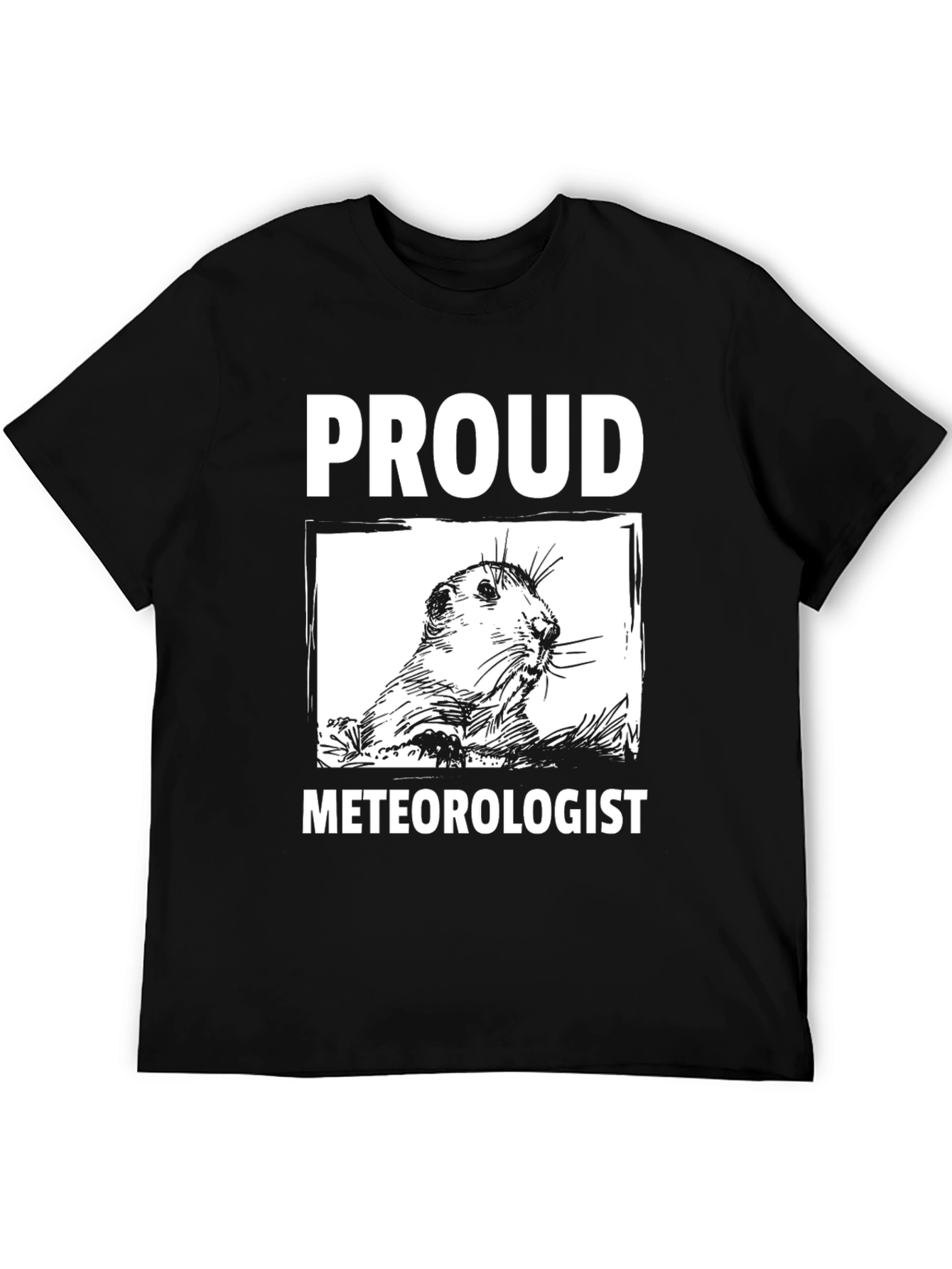 Black Proud Meteorologist T-Shirt - Groundhog Design view 5