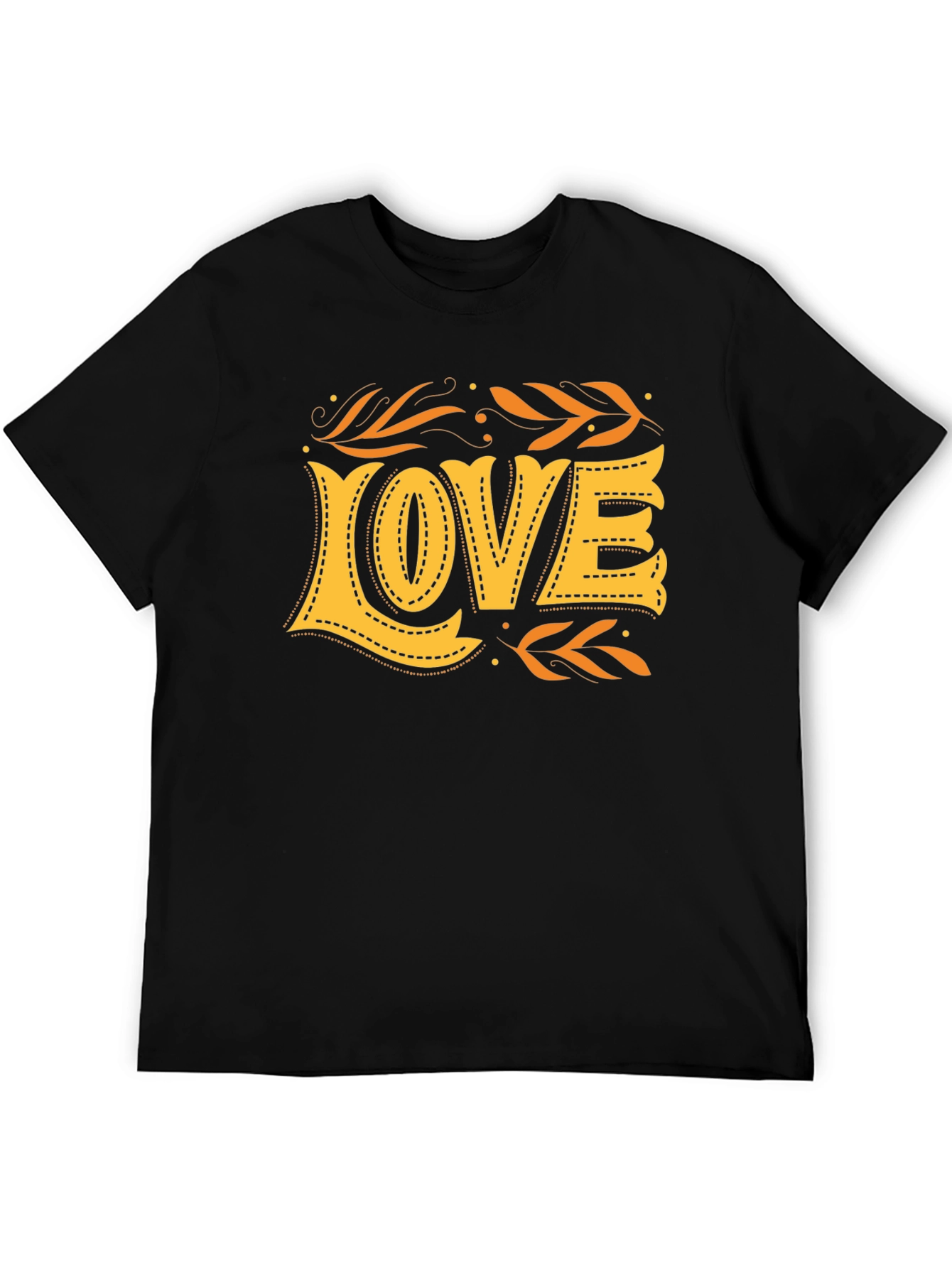 Black Stylish 'LOVE' Graphic Print Black T-Shirt view 5