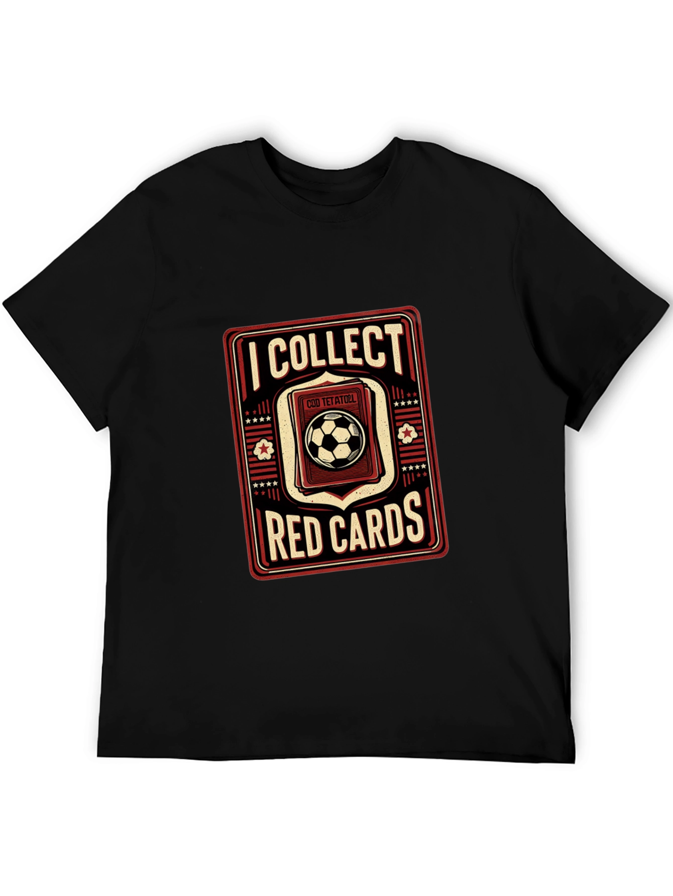 Black I Collect Red Cards Soccer T-Shirt view 5