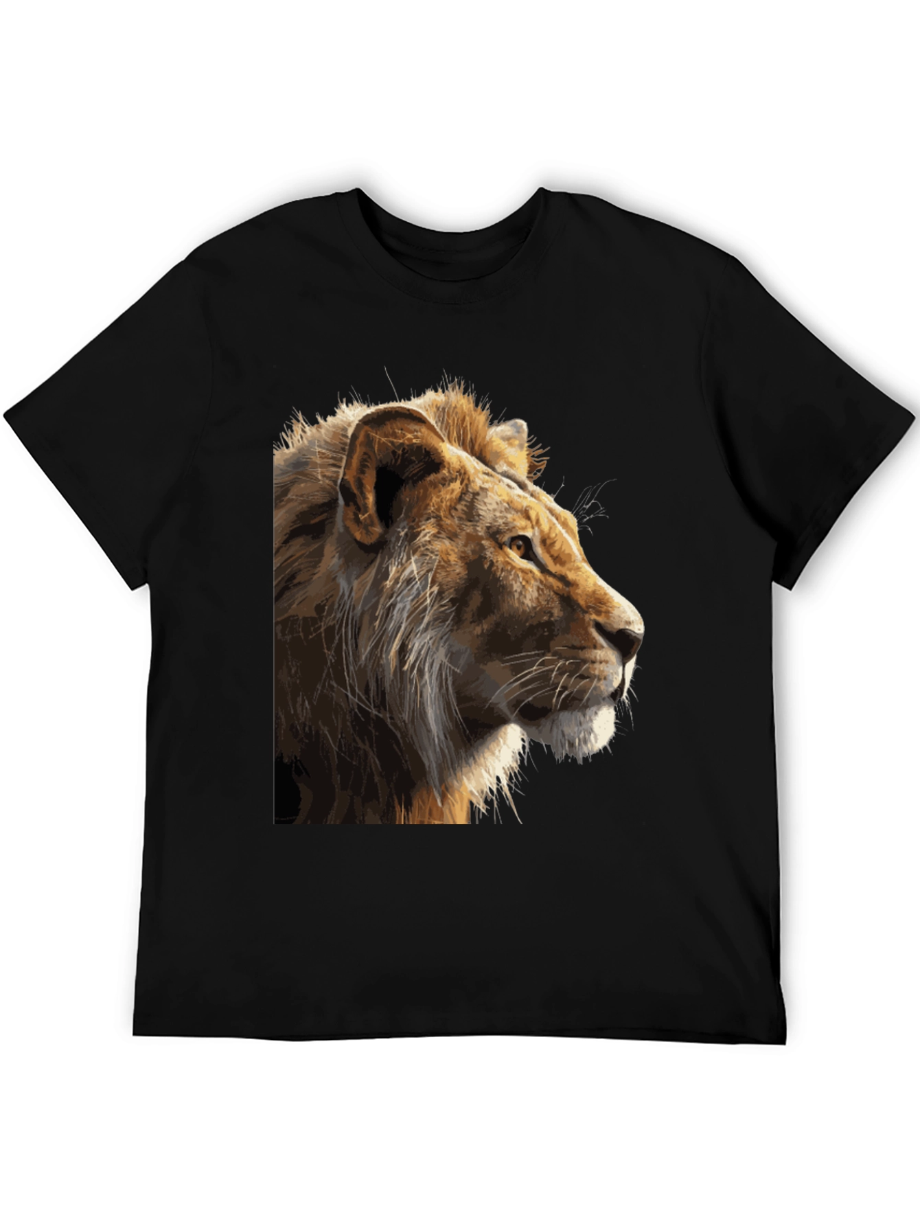 Black Lion Graphic Print Black T-Shirt view 5