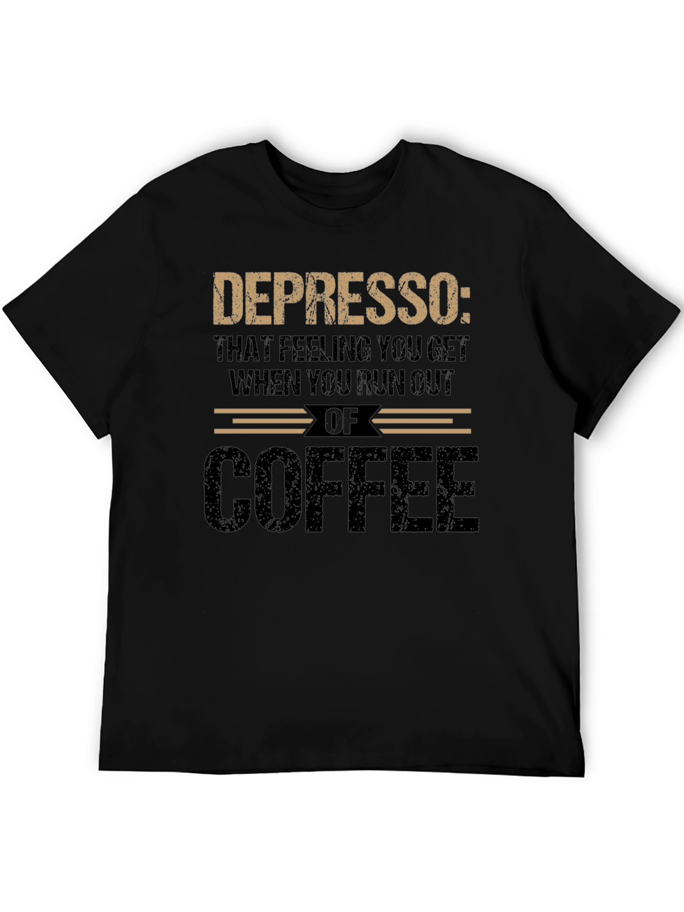Black Depresso Coffee Graphic Tee - Run Out Feeling T-Shirt view 5
