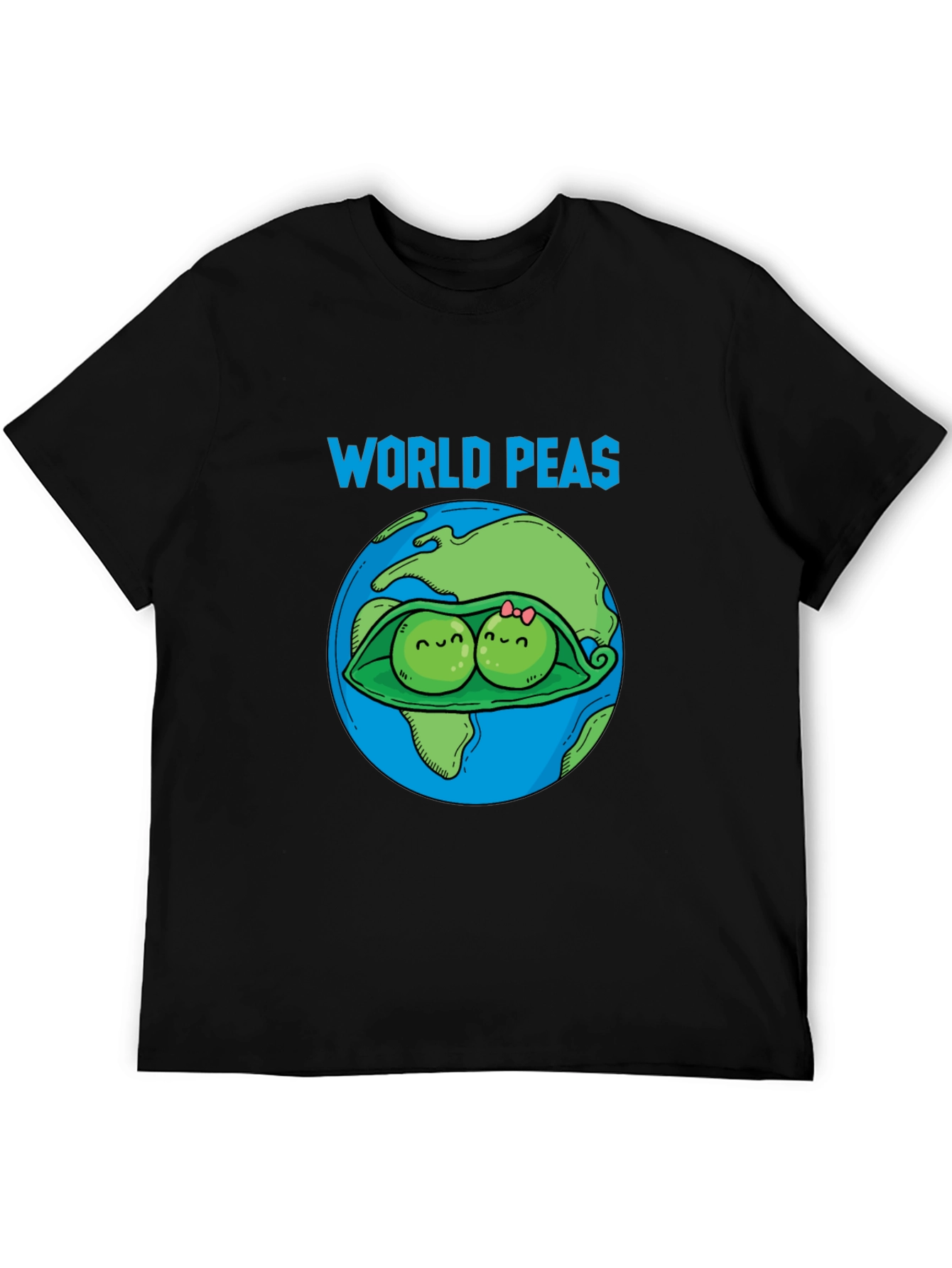 Black World Peas Graphic T-Shirt - Funny Earth Day Tee view 5