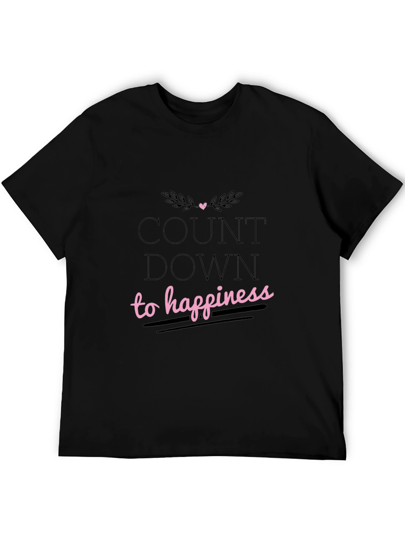 Black Countdown to Happiness Graphic Tee - Black Casual Shirt view 5