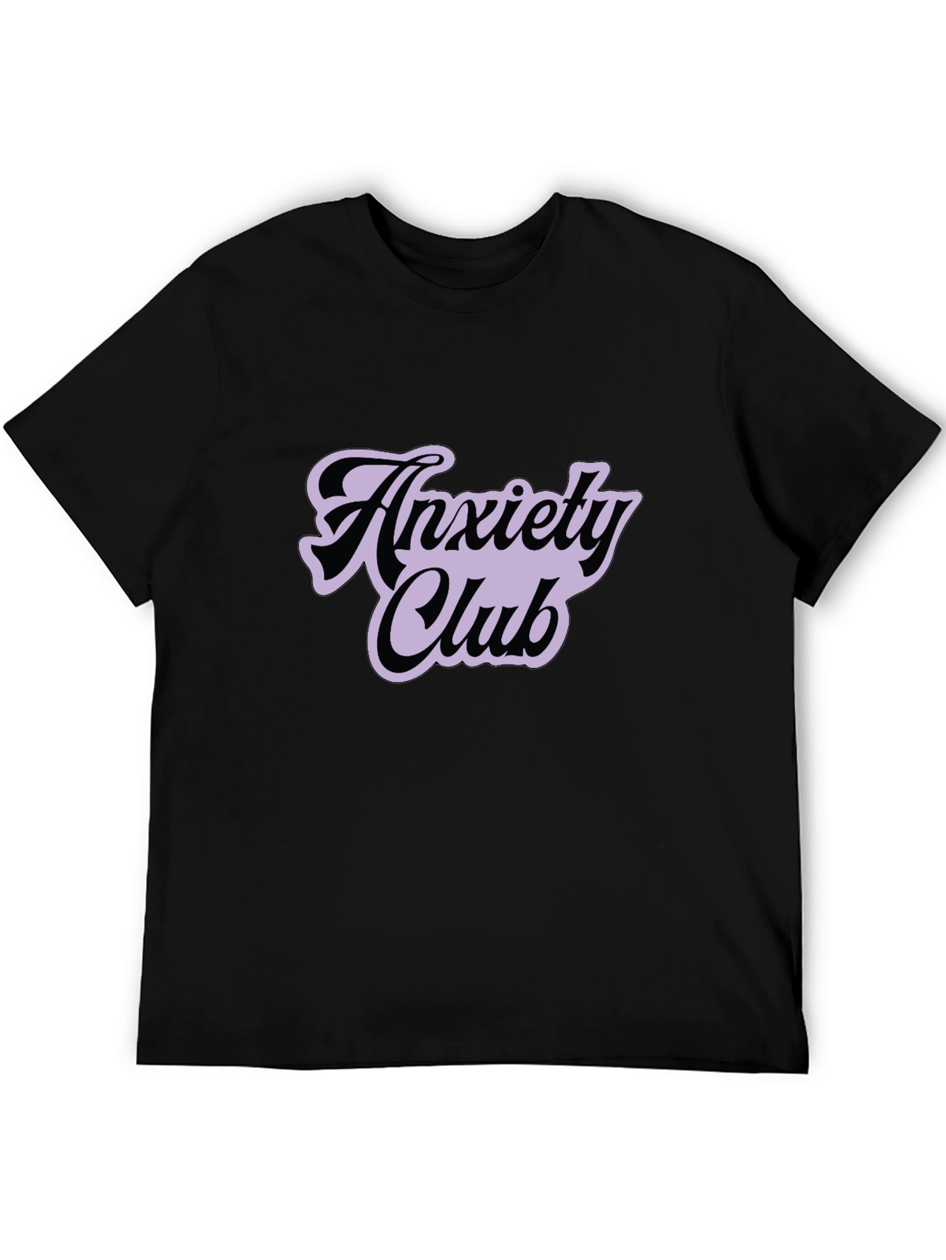 Black Anxiety Club Graphic Tee - Black Casual T-Shirt view 5