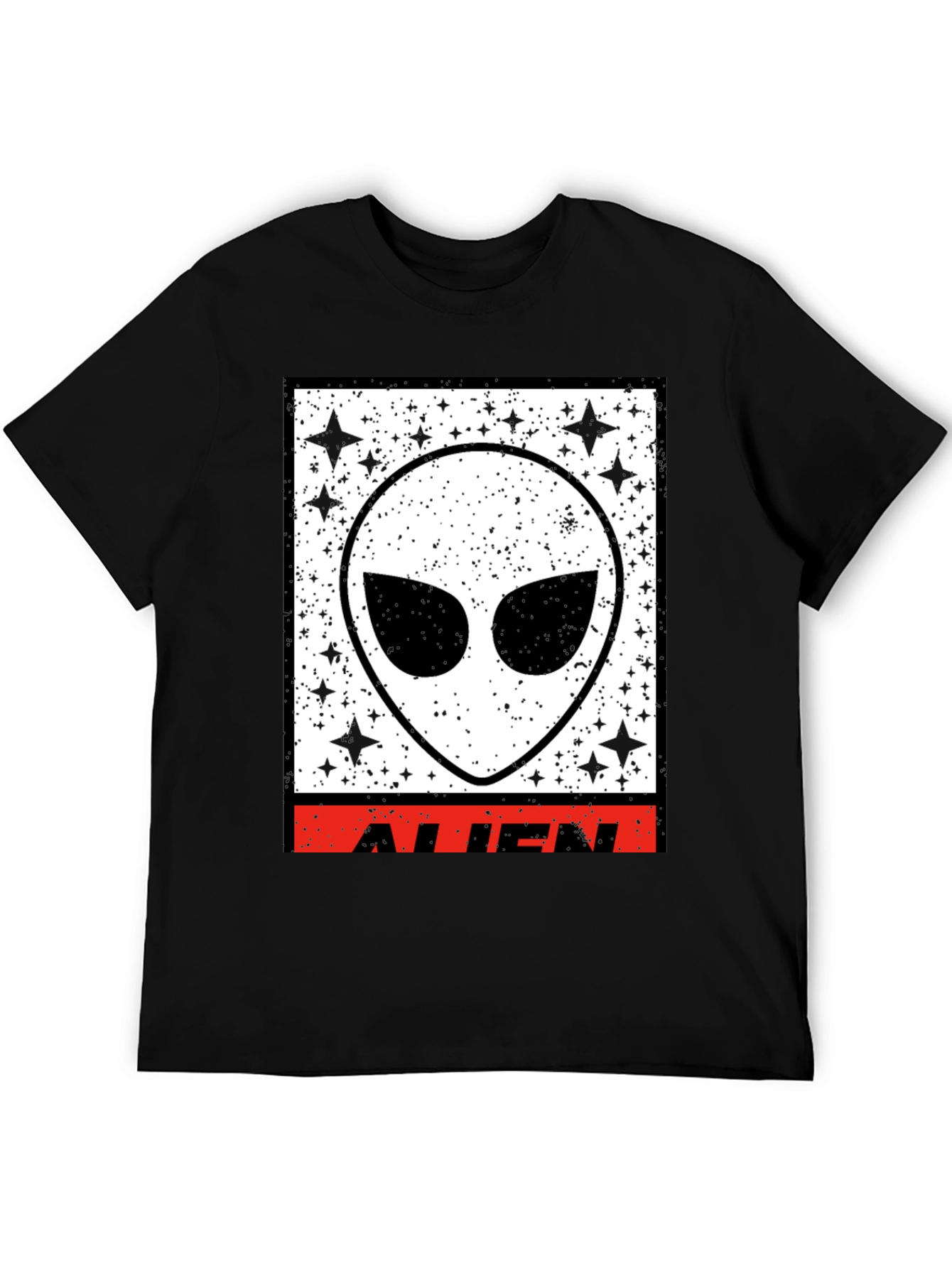 Black Black Alien Graphic T-Shirt view 5