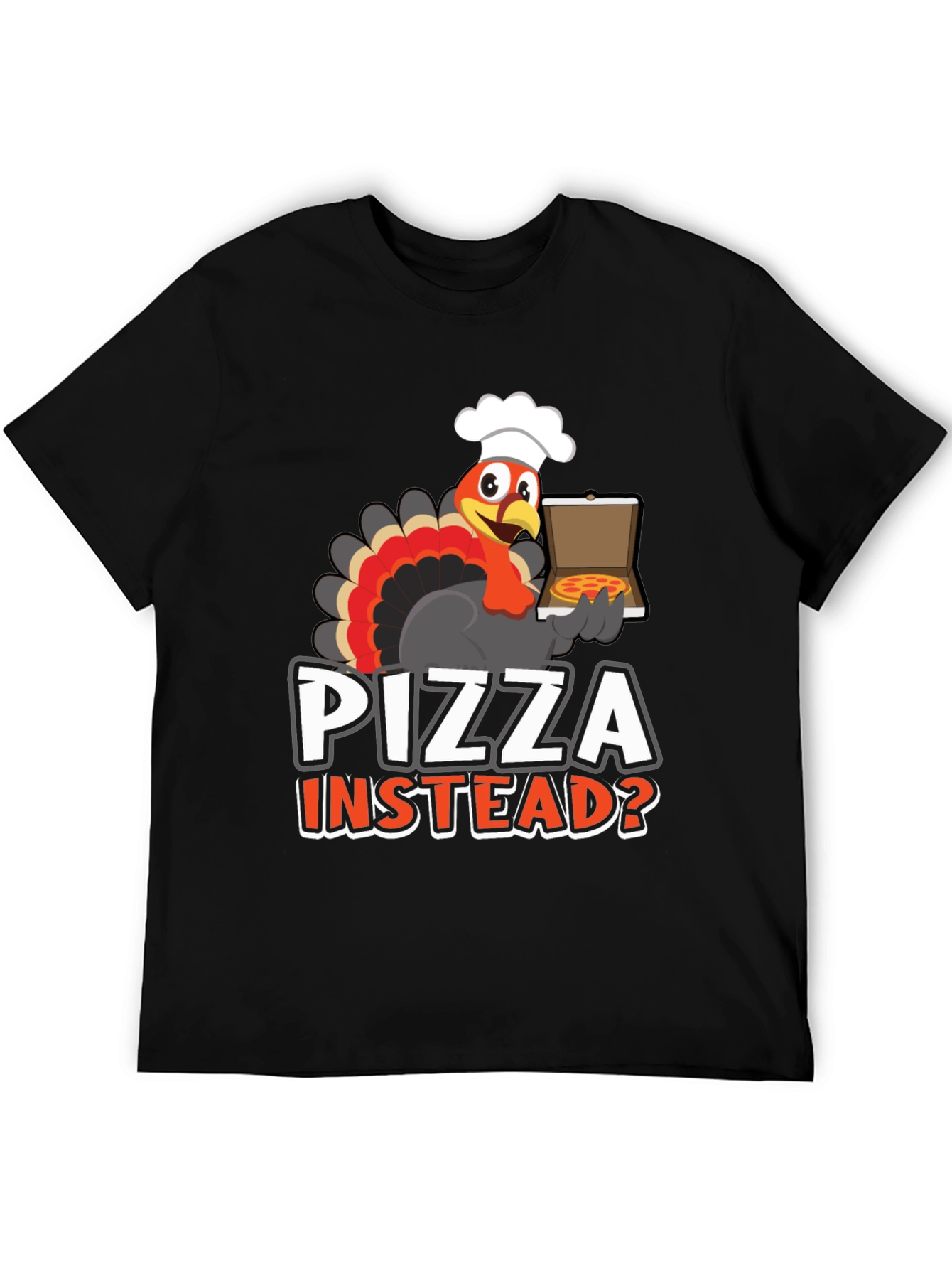 Black Pizza Instead? Turkey Graphic Tee view 5