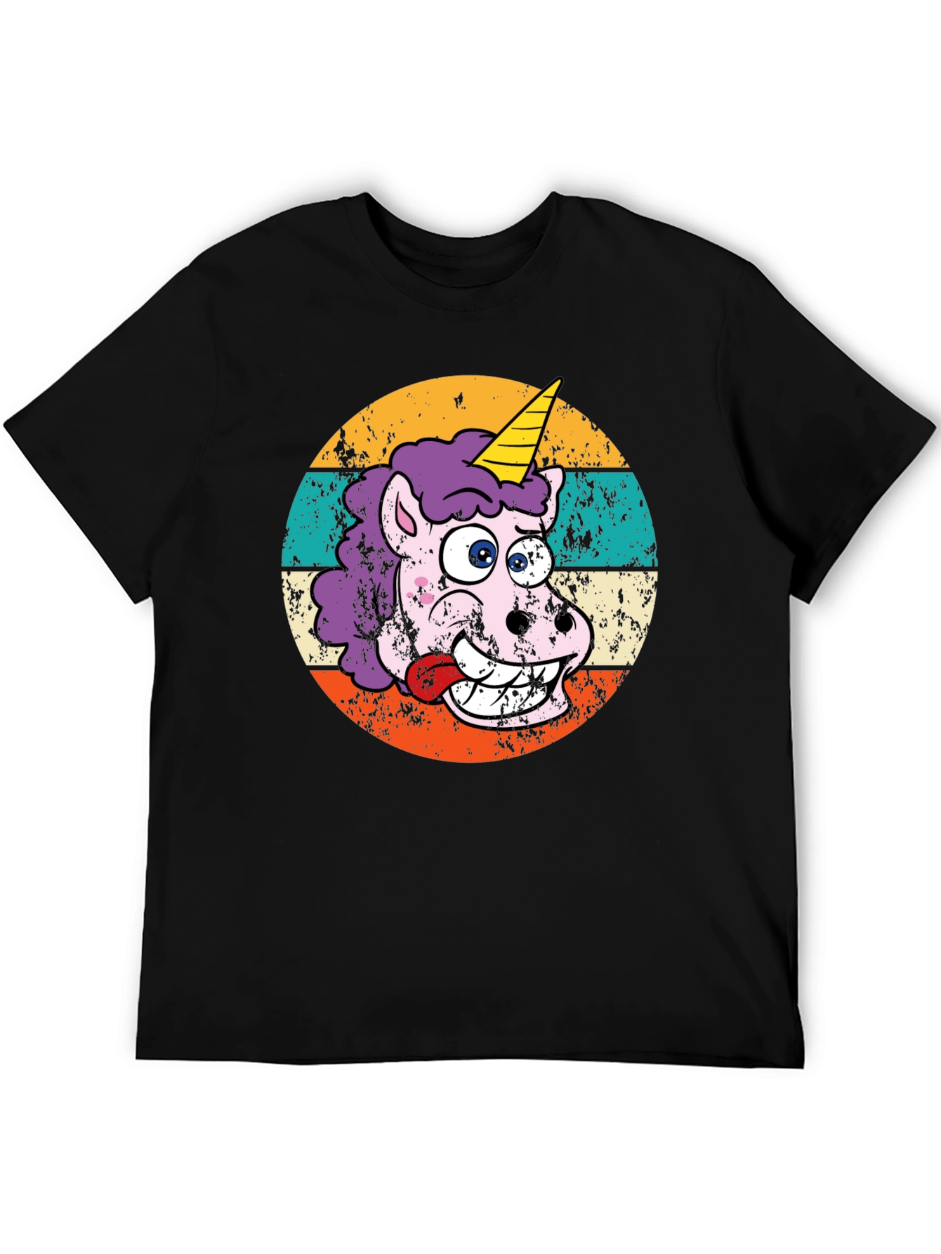 Black Funny Unicorn T-Shirt view 5