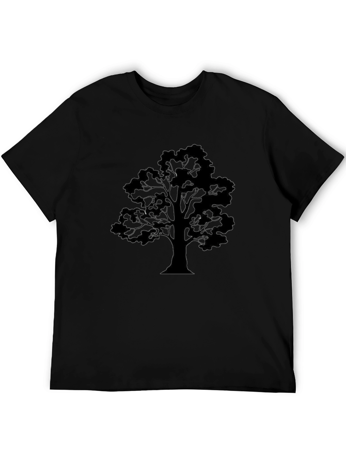 Black Tree Silhouette Black T-Shirt view 5