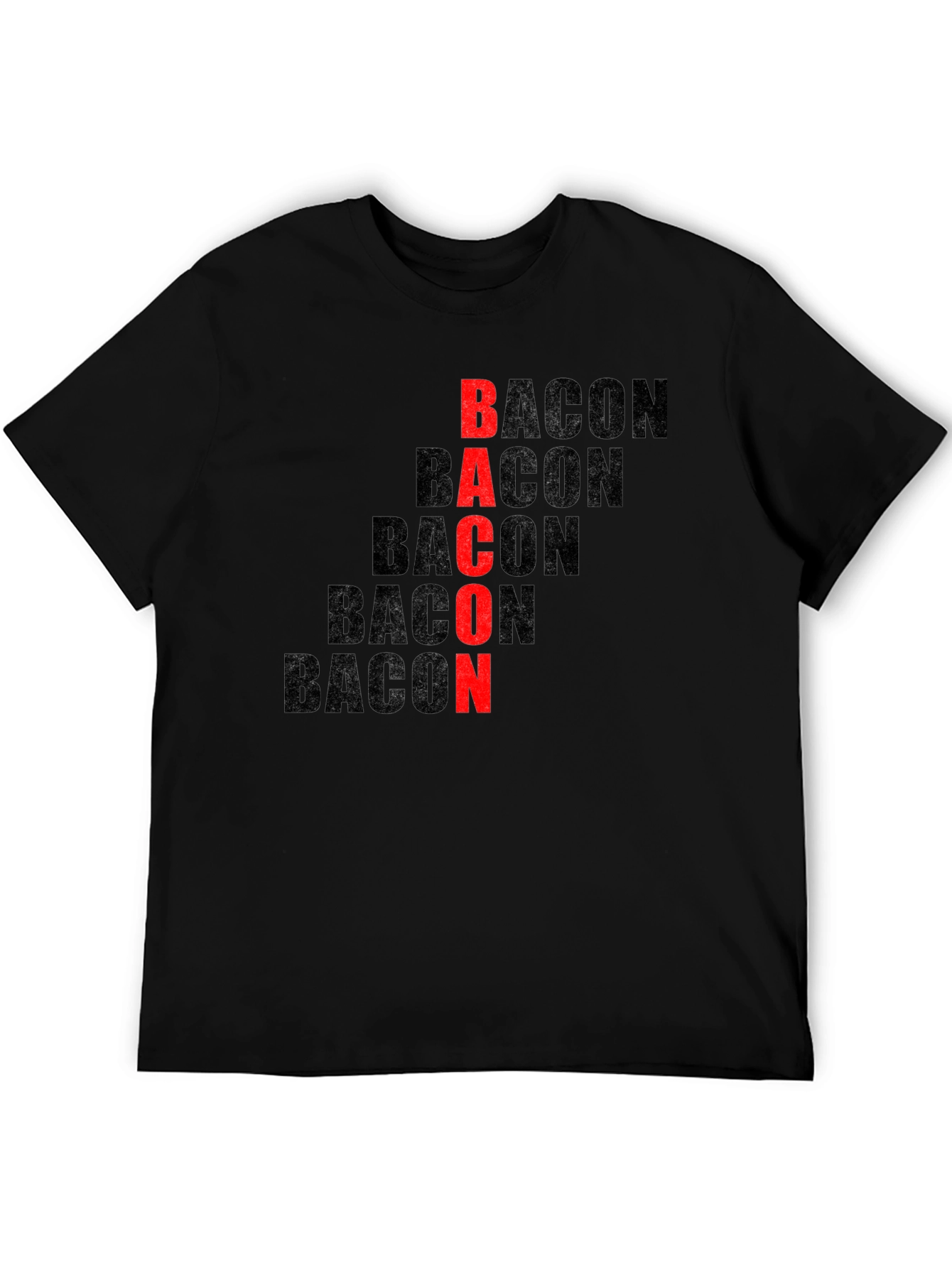 Black Bacon Lover Graphic T-Shirt - Funny Food Tee view 5