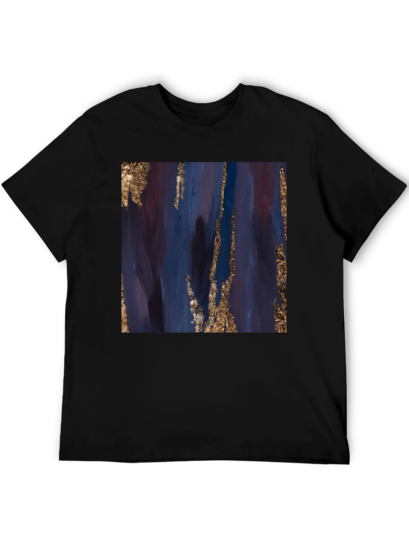 Black Abstract Art Tee - Black Cotton Blend view 5