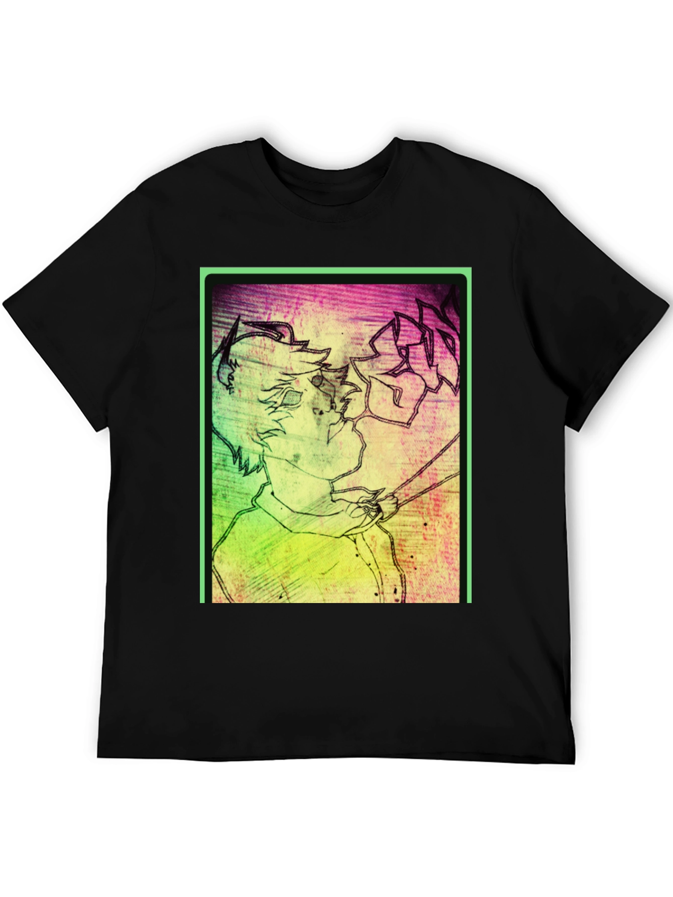Black Abstract Graphic Print Black T-Shirt view 5