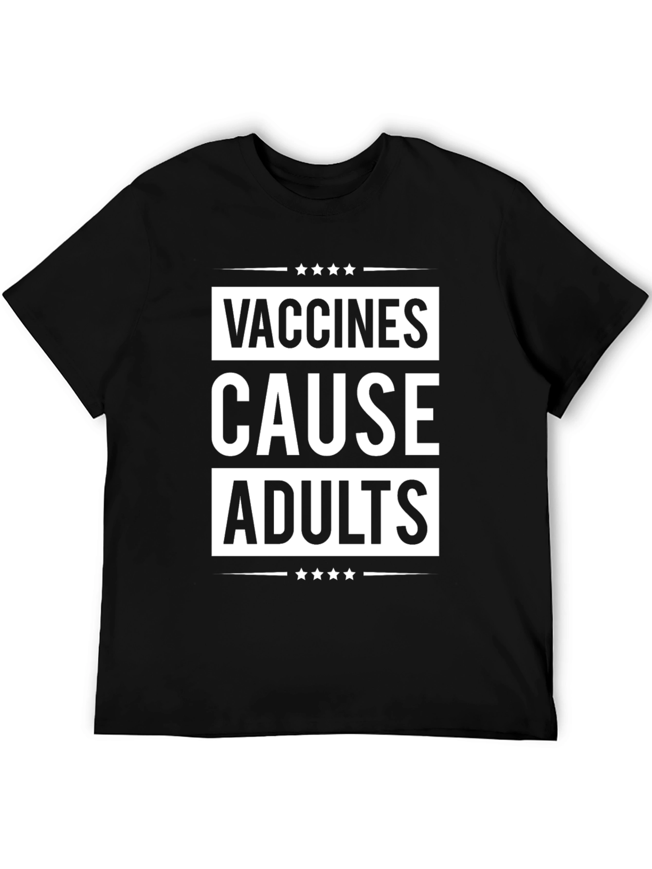 Black Vaccines Cause Adults Graphic T-Shirt view 5