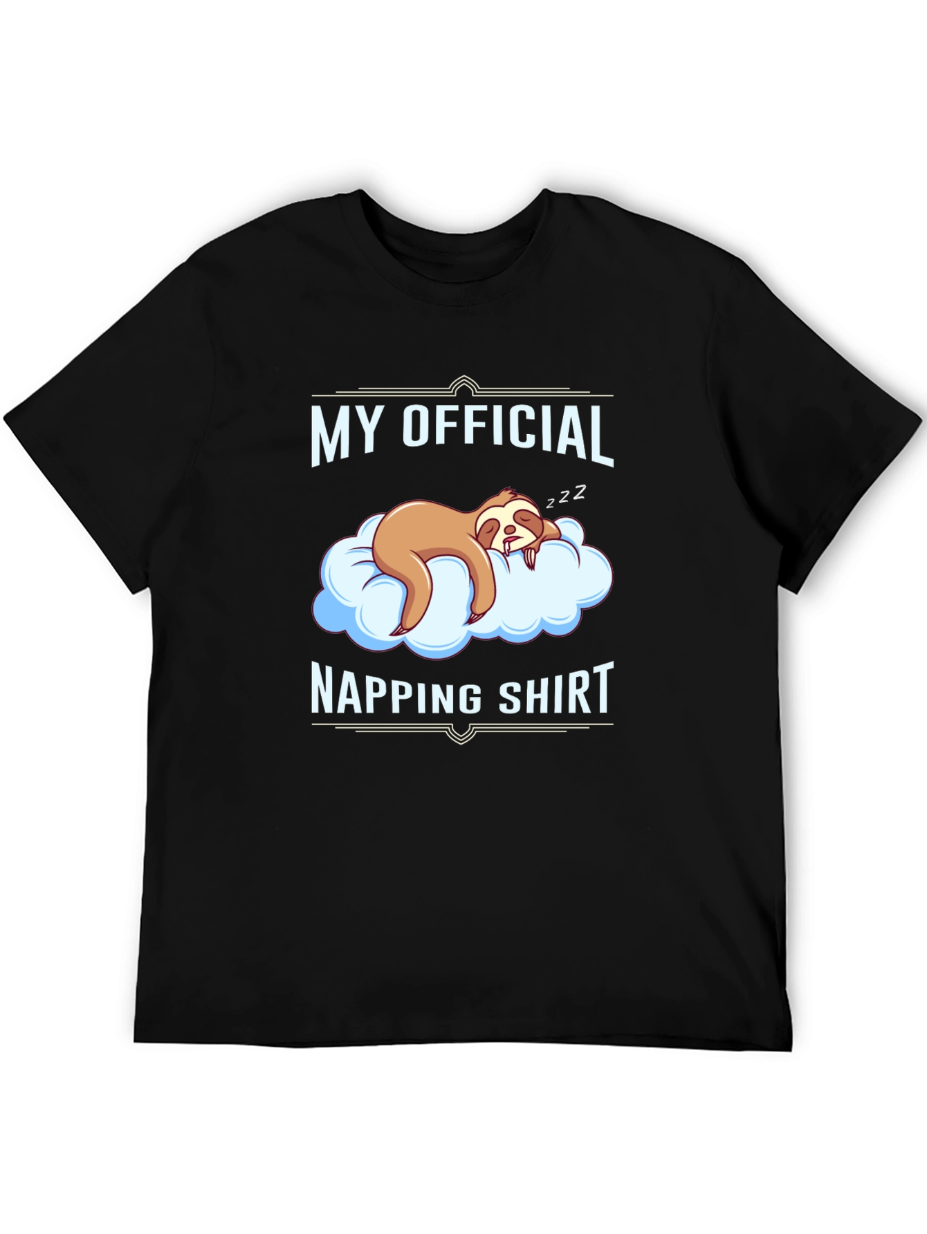 Black Sloth Napping Shirt - Funny Sleep T-Shirt view 5