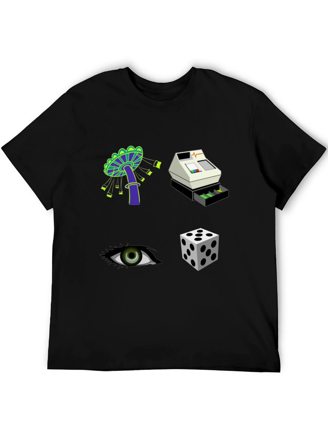 Black Novelty Graphic Print T-Shirt view 5