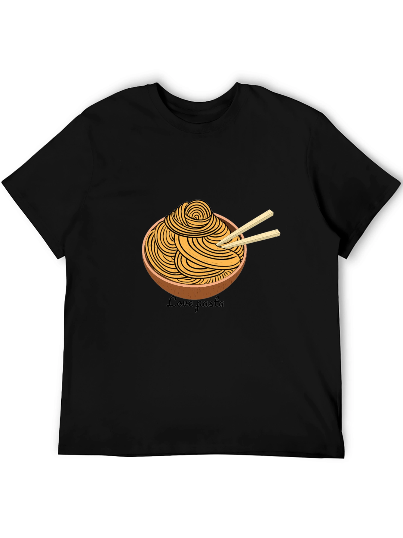 Black Pasta Lover T-Shirt - Unique Graphic Tee view 5